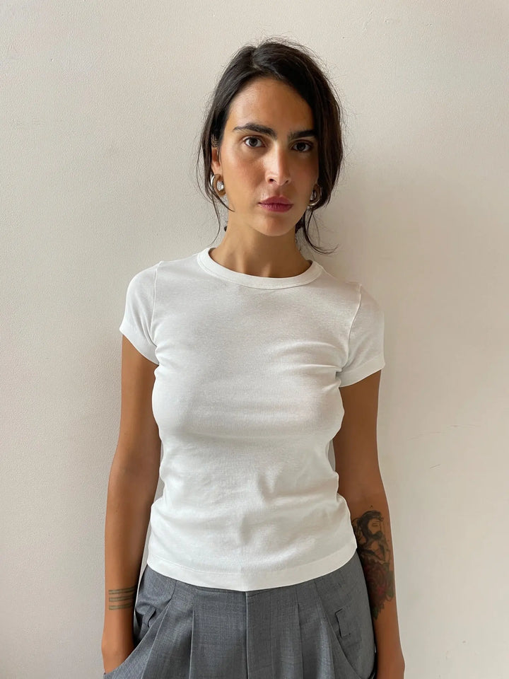 Car Baby Tee, White FLORE FLORE