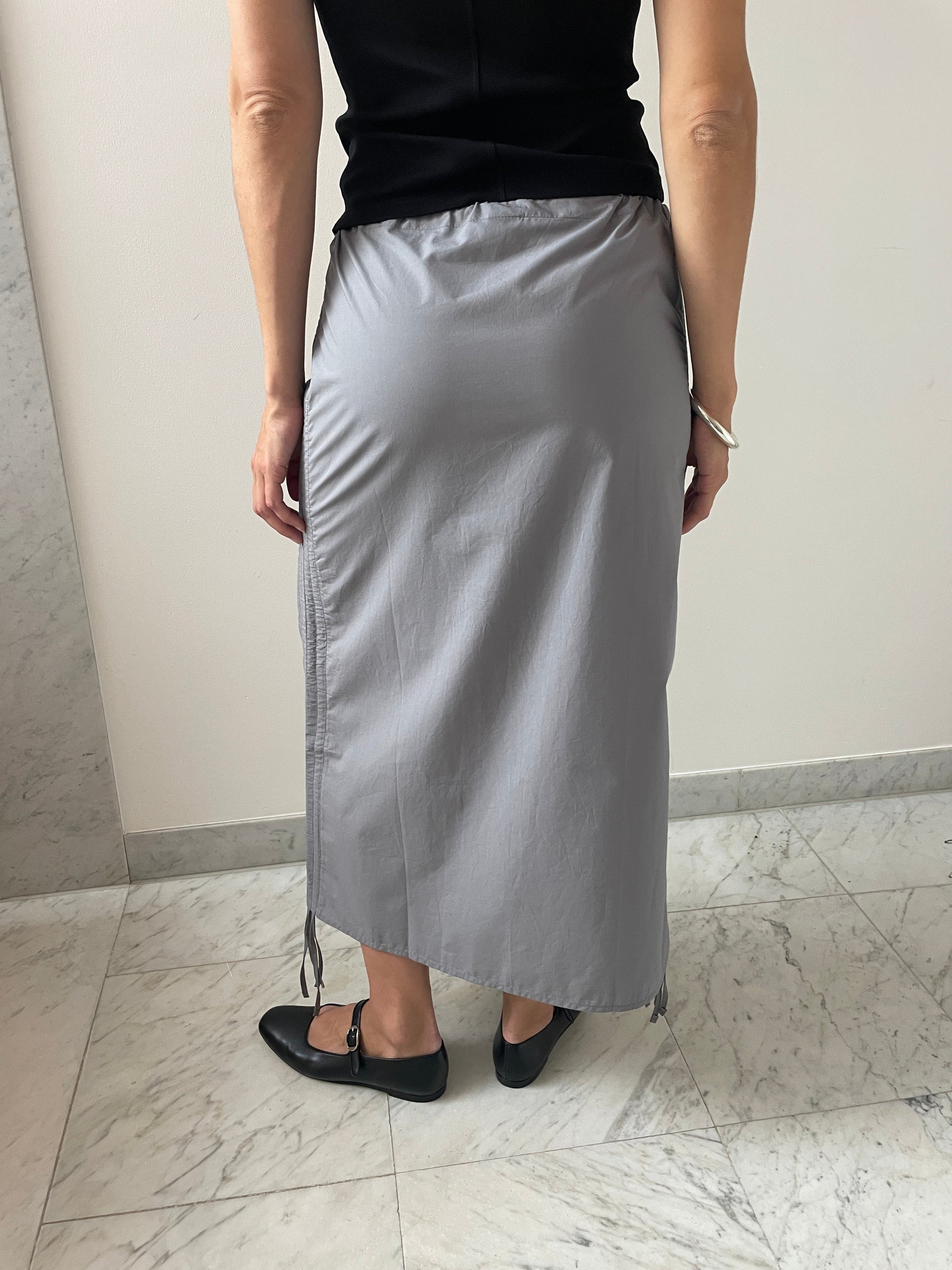 Pictorial Strap Skirt, Ziti Grey BASERANGE