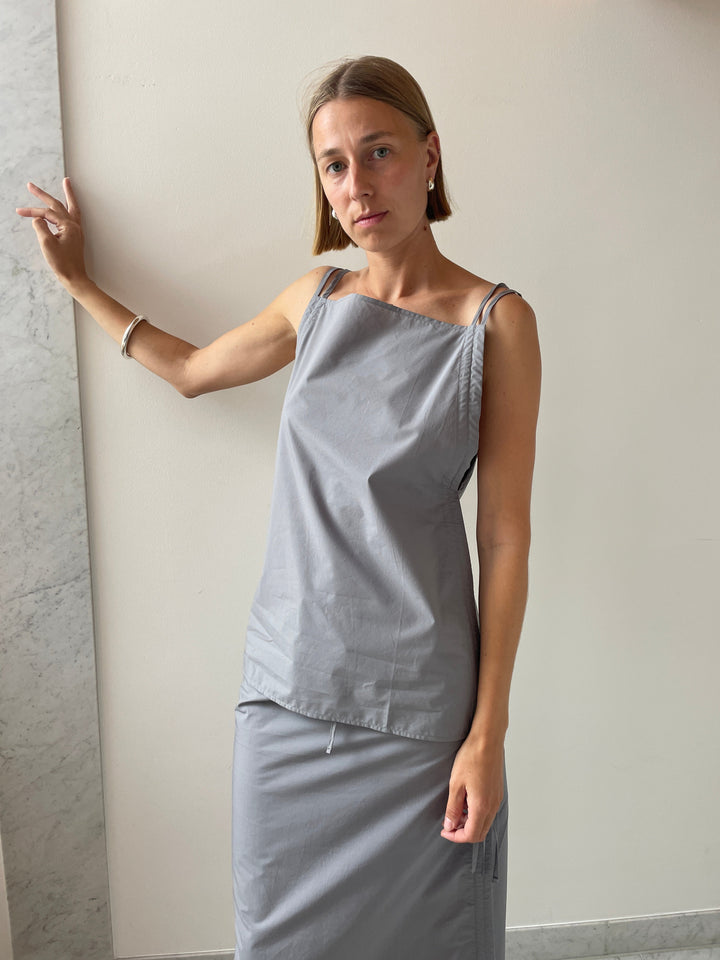 Pictorial Strap Top, Ziti Grey BASERANGE
