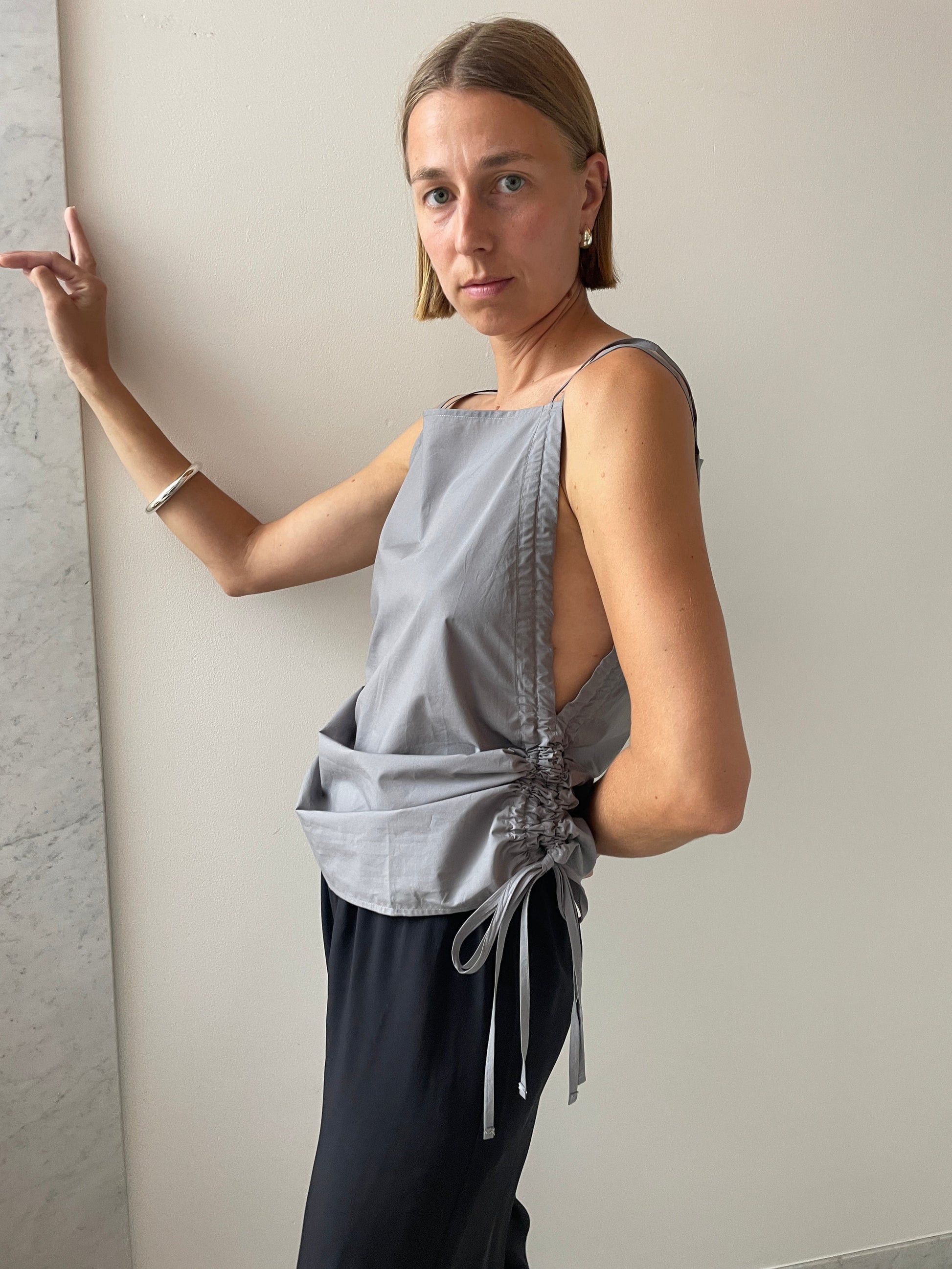 Pictorial Strap Top, Ziti Grey BASERANGE