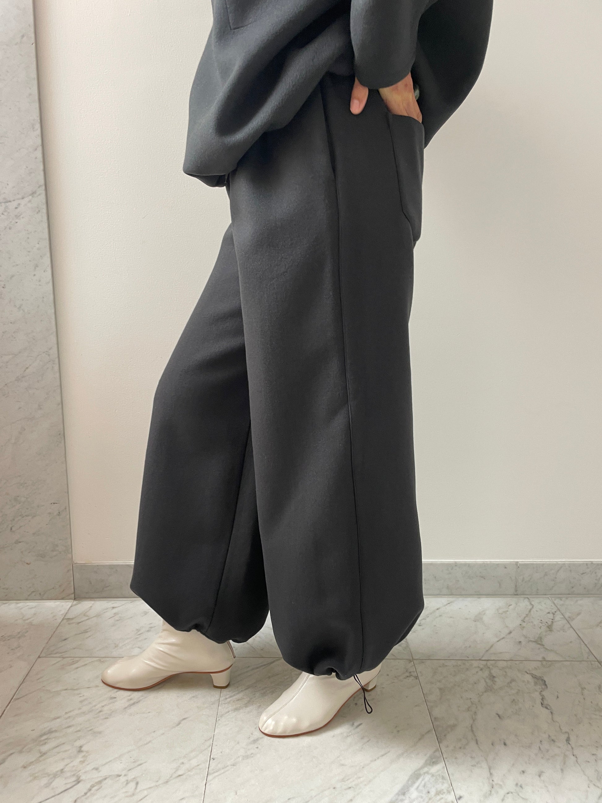 Double Face Wool Trousers, Mousse BAMBOU ROGER KWONG