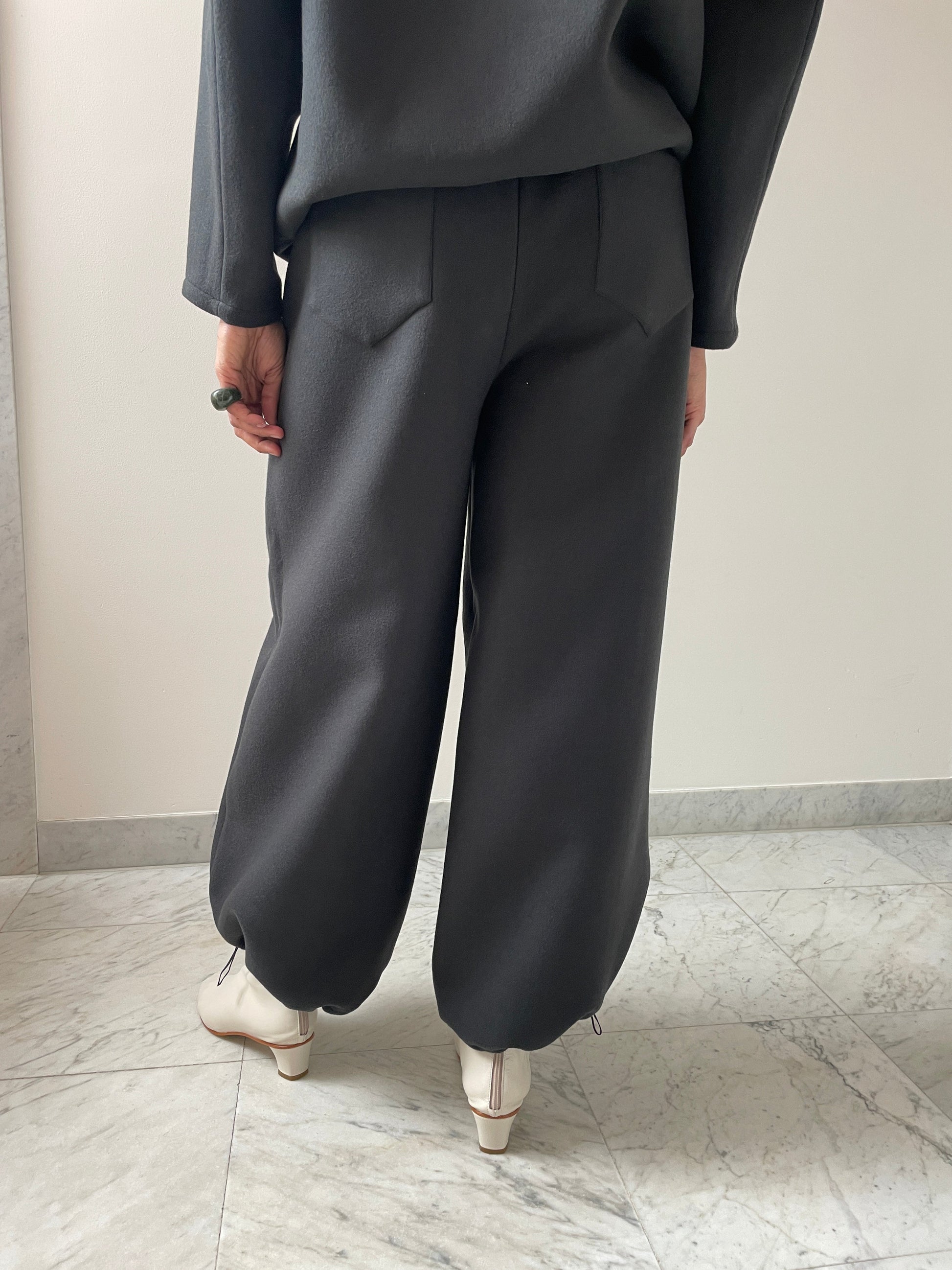 Double Face Wool Trousers, Mousse BAMBOU ROGER KWONG
