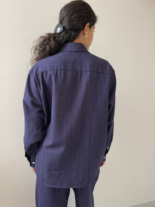 Claude Shirt, Purple Stripe BASERANGE