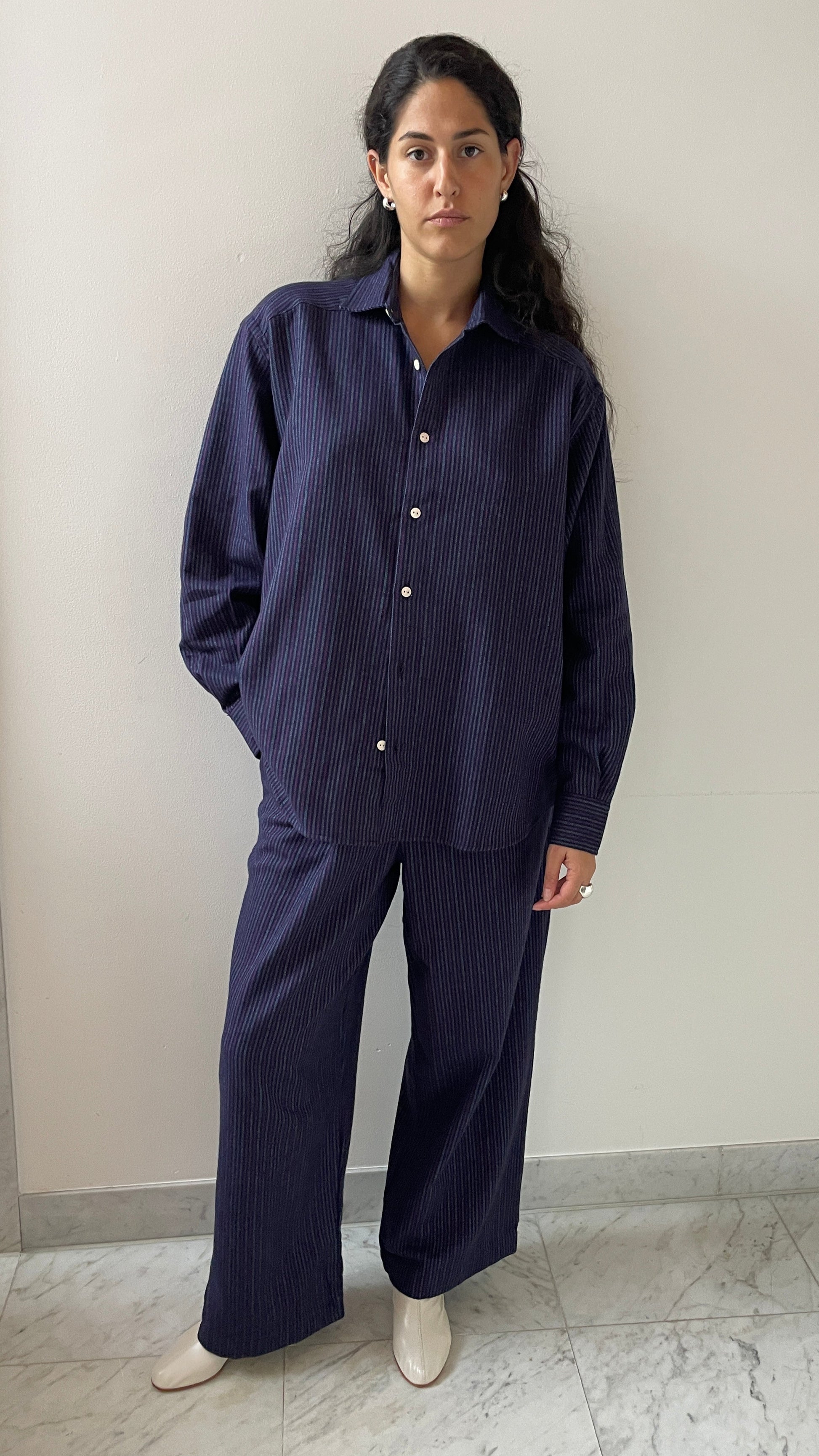 Claude Shirt, Purple Stripe BASERANGE