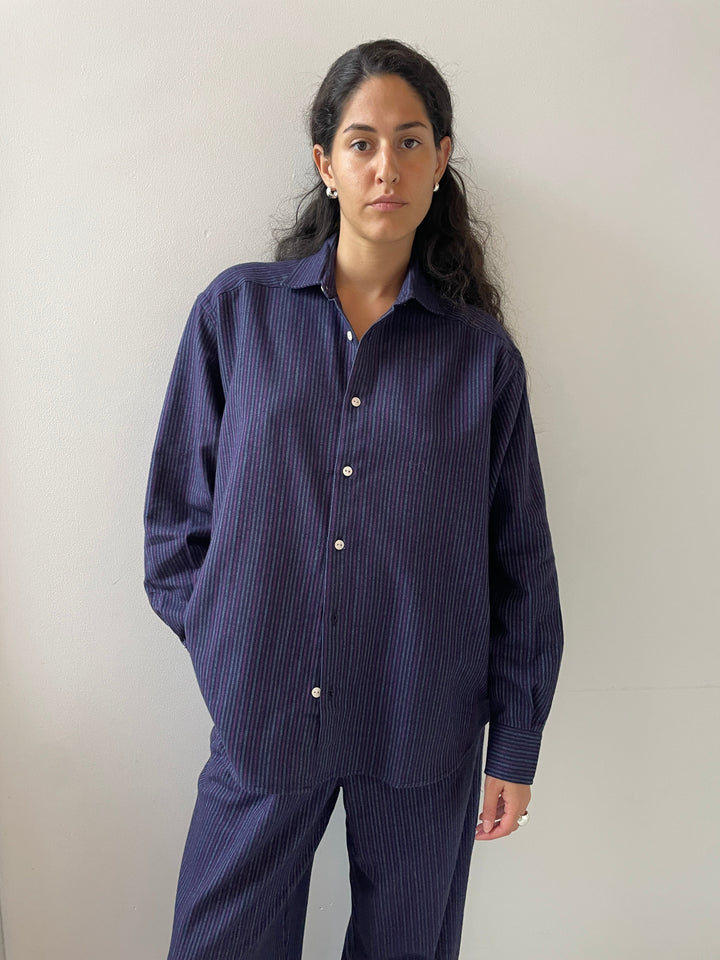 Claude Shirt, Purple Stripe BASERANGE