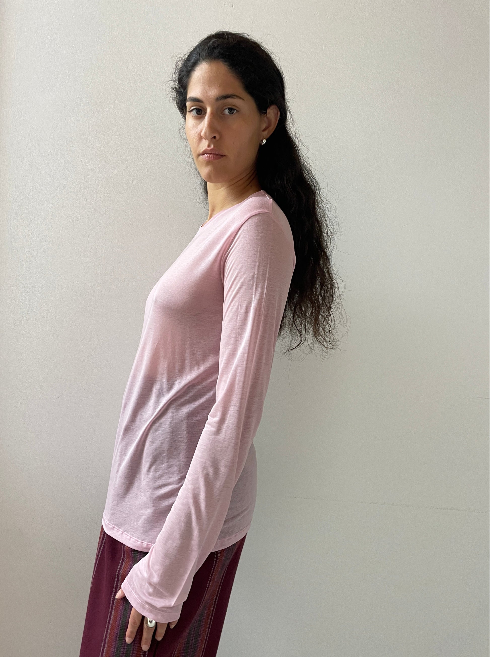 Long Sleeve Tee, Doro Pink BASERANGE