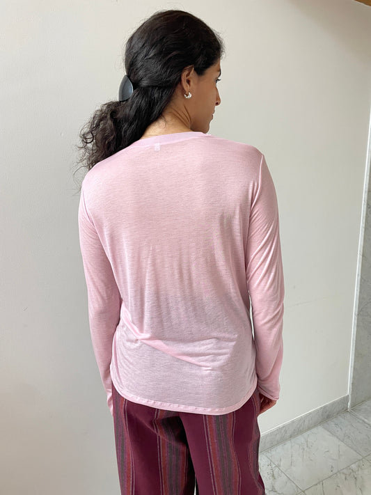 Long Sleeve Tee, Doro Pink BASERANGE