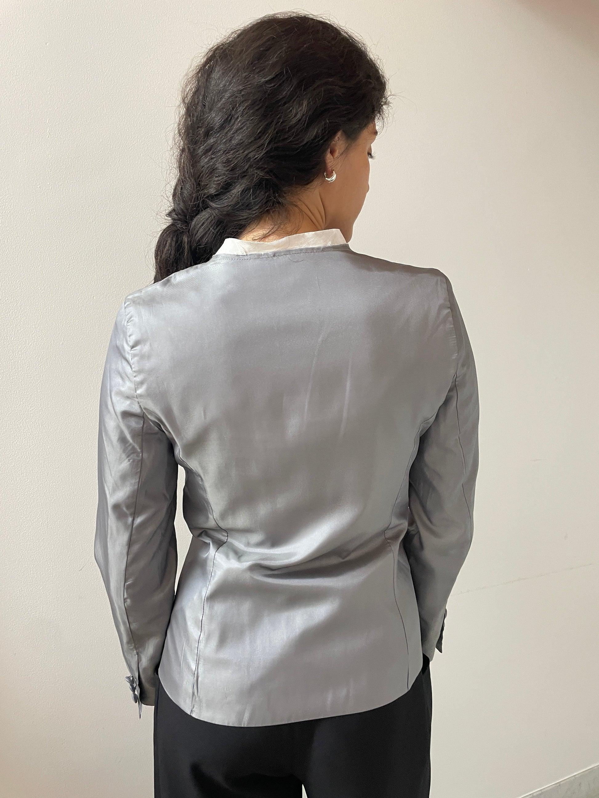 Louisa Satin Jacket, Grey Renaissance Renaissance