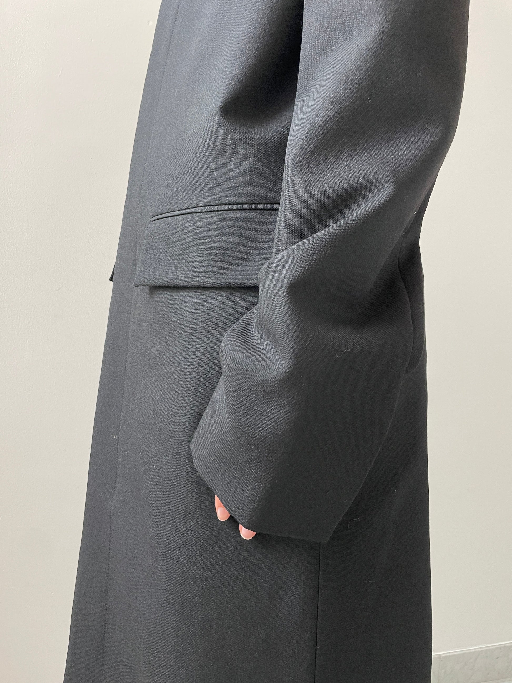 Rustic Wool Coat, Black RIER