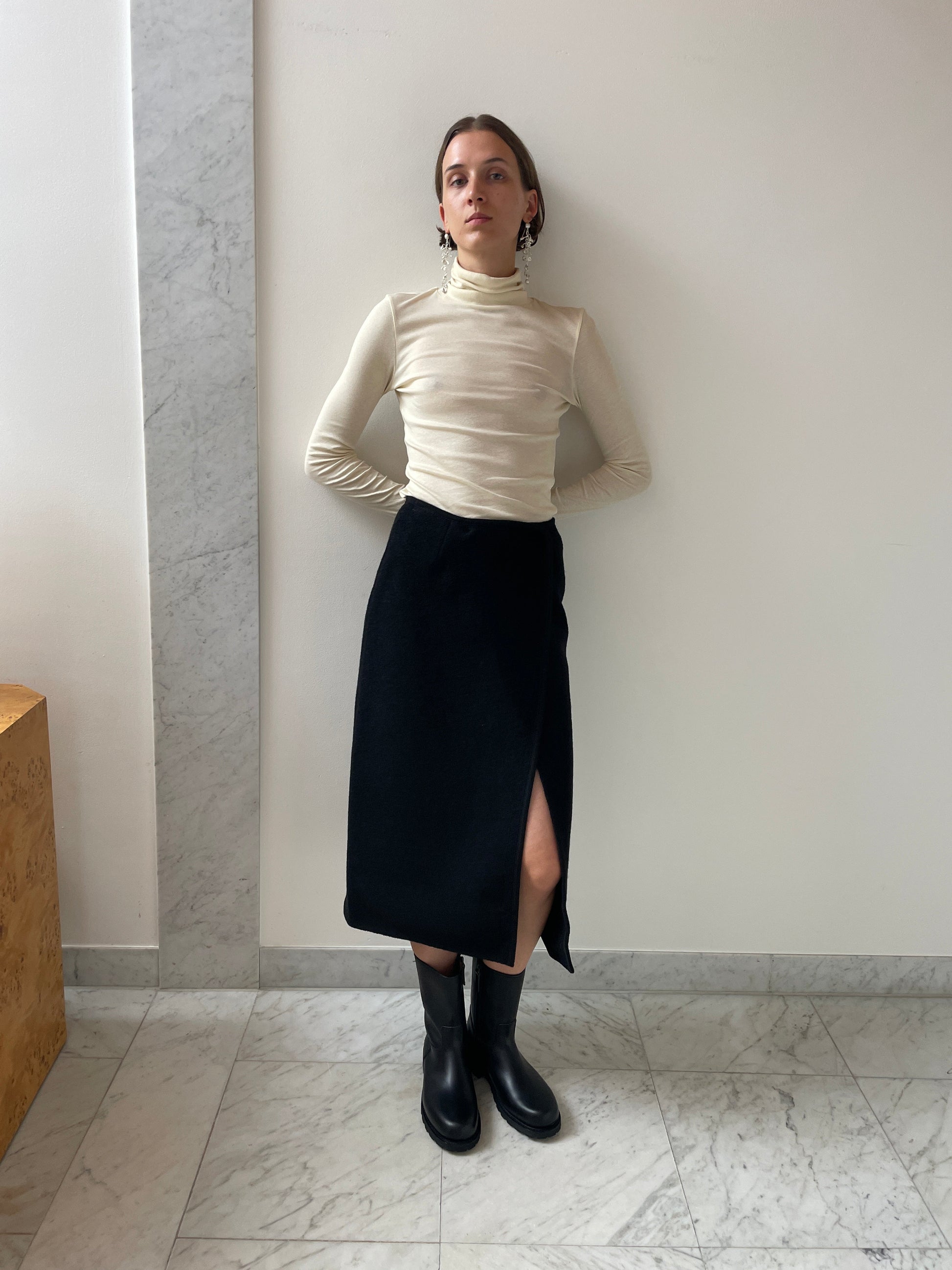 Walker Wrap Skirt, Black RIER