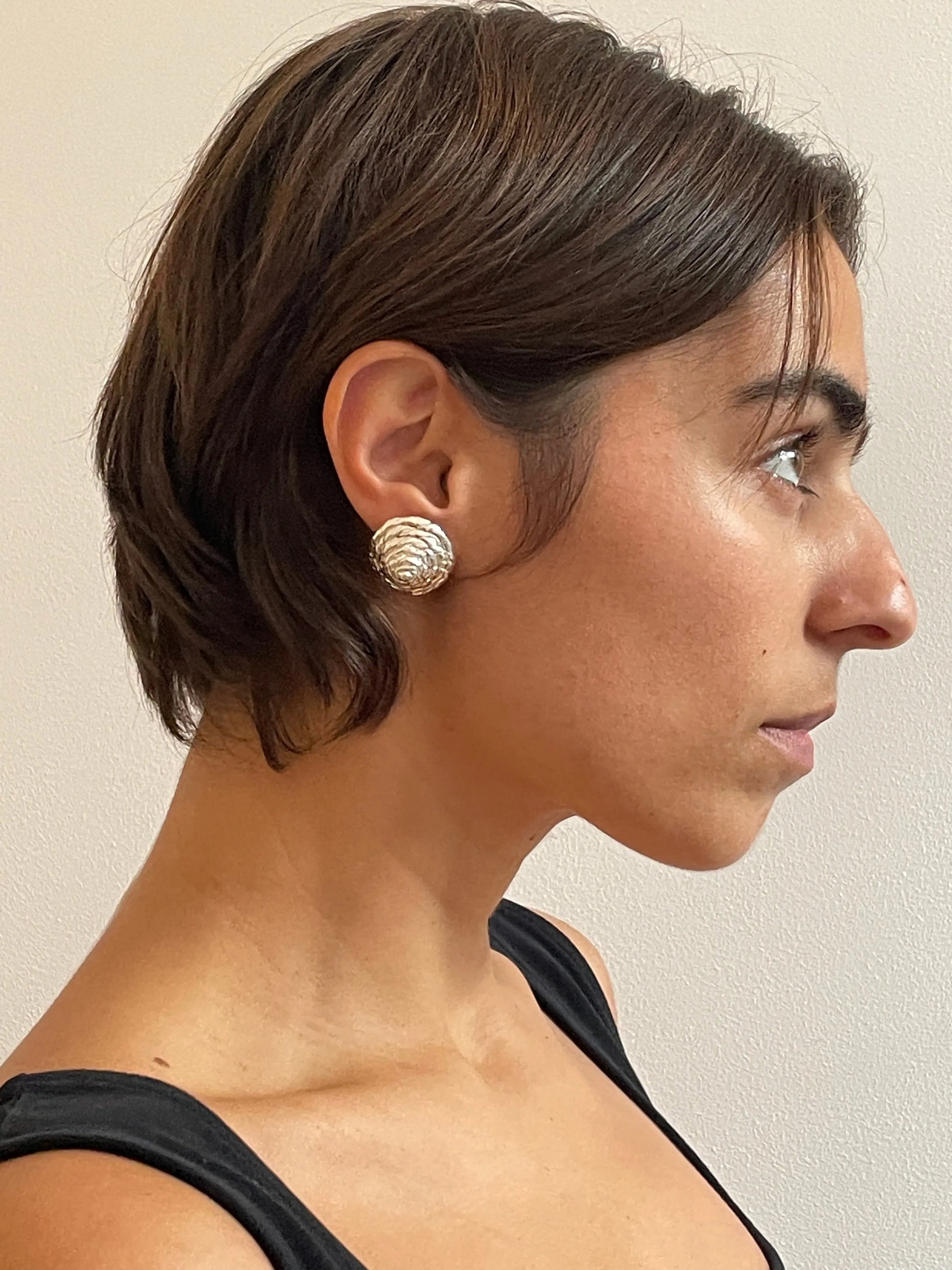 Frida Earrings, Silver Corali