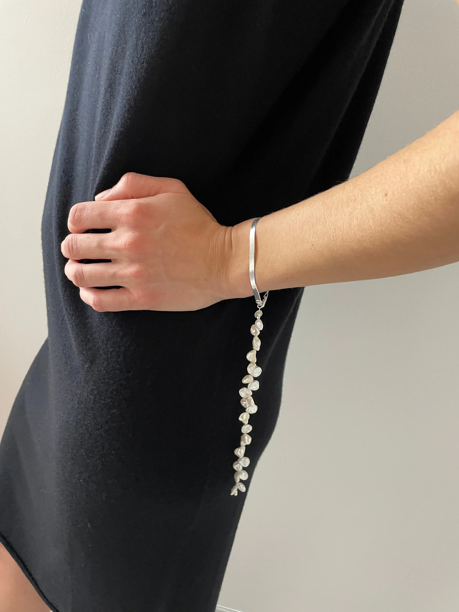 Espiral Bracelet, Silver / Pearl SANTANGELO