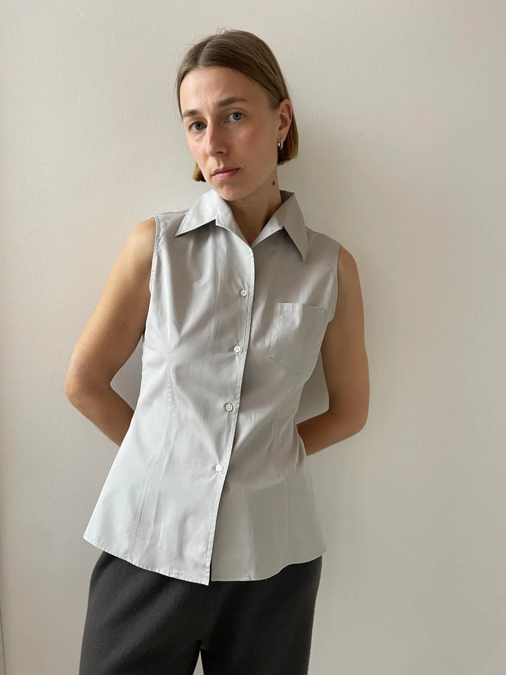 Rosie Sleeveless Shirt, Grey FLORE FLORE