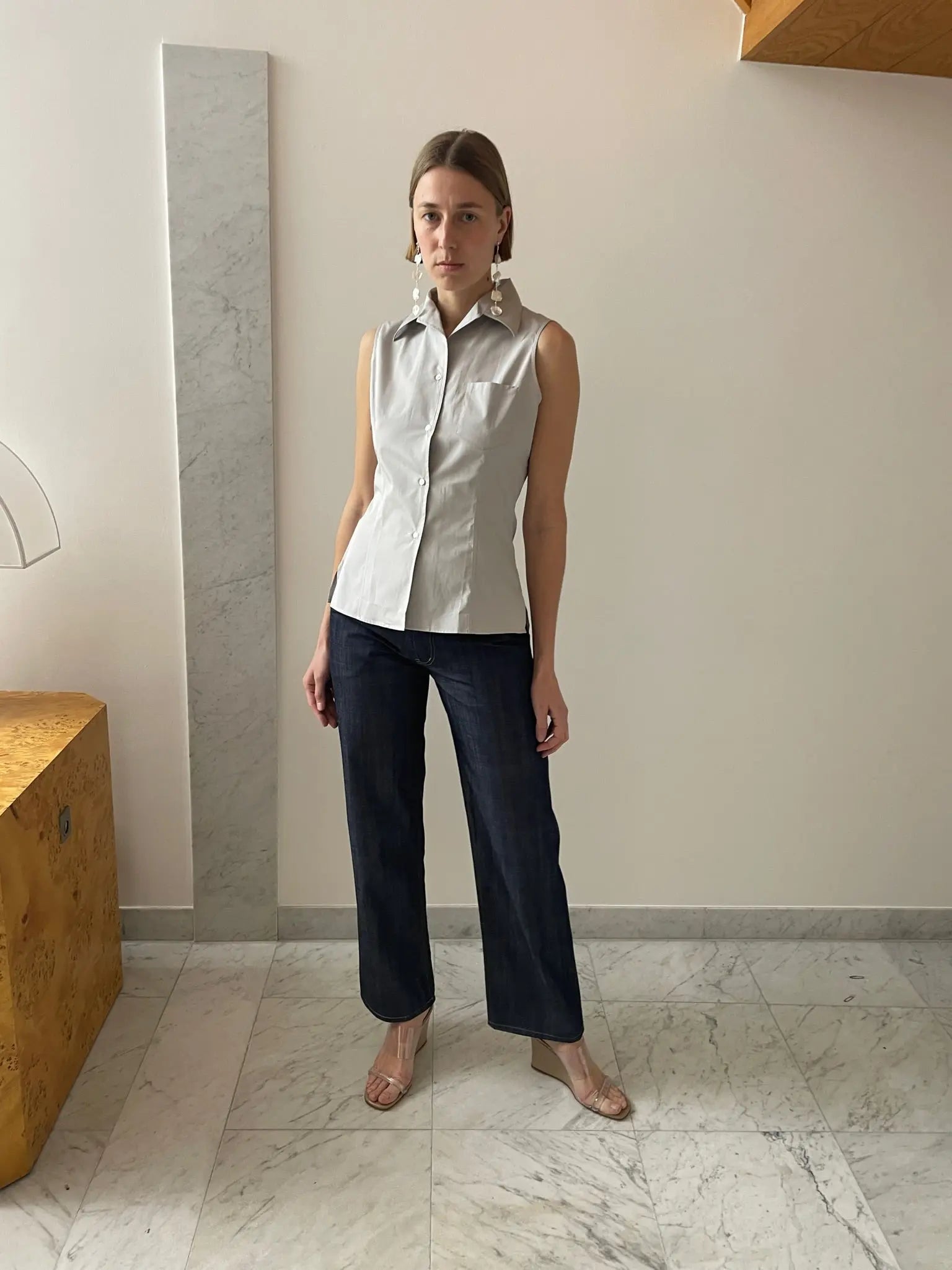 Rosie Sleeveless Shirt, Grey FLORE FLORE