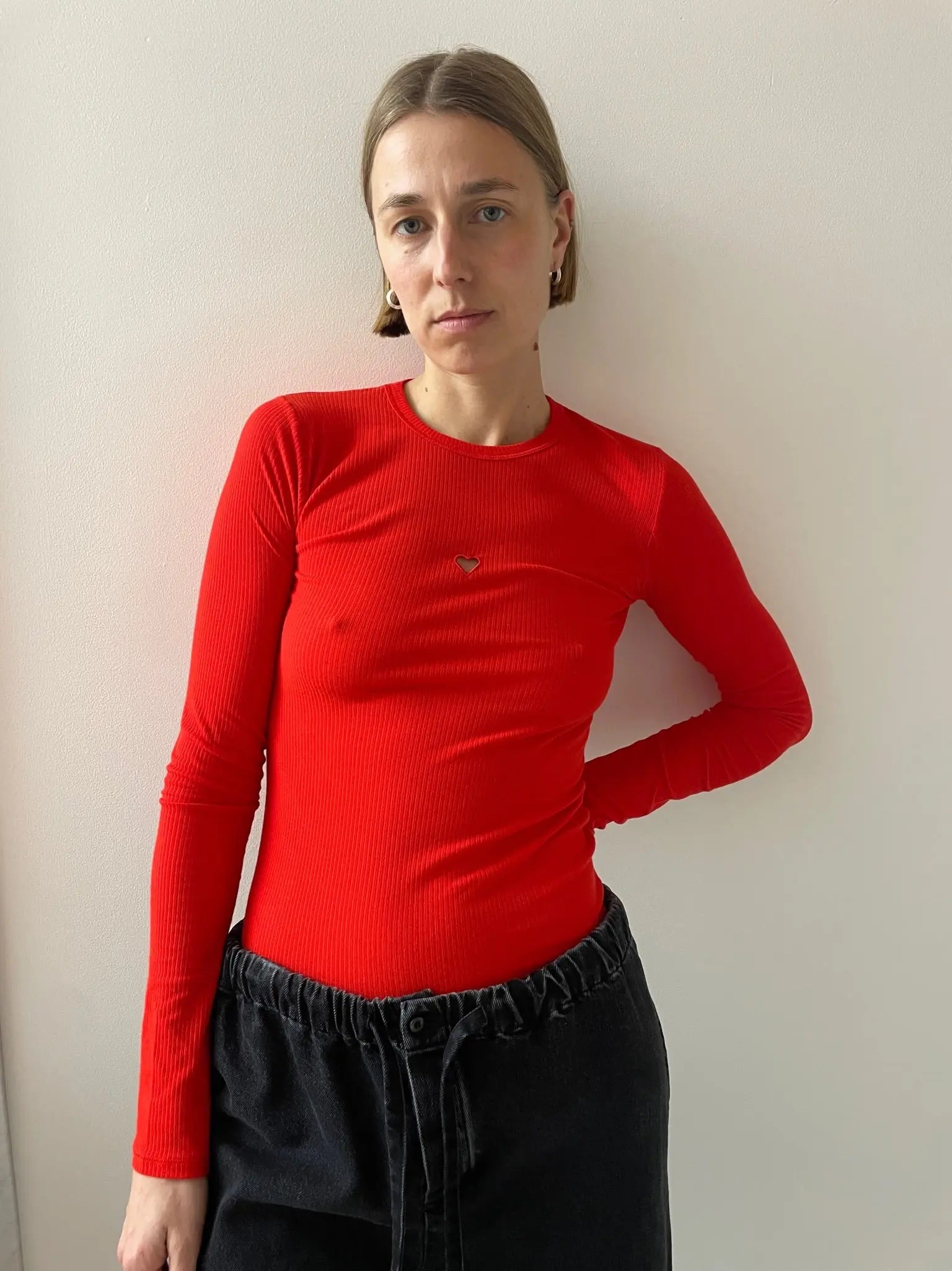 Heart Long Sleeve Tee, My Red BASERANGE