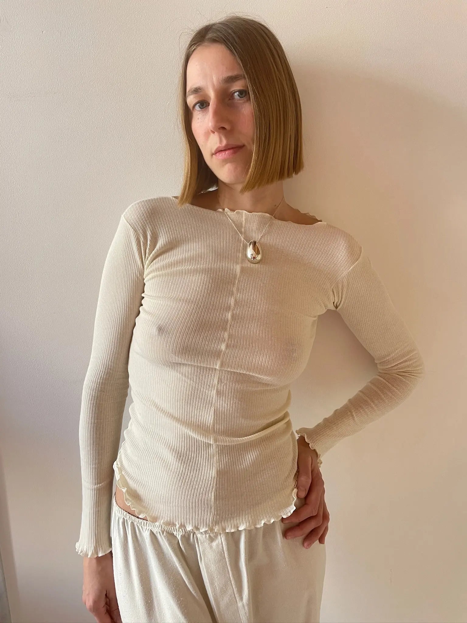 Pama Longsleeve, Off White BASERANGE