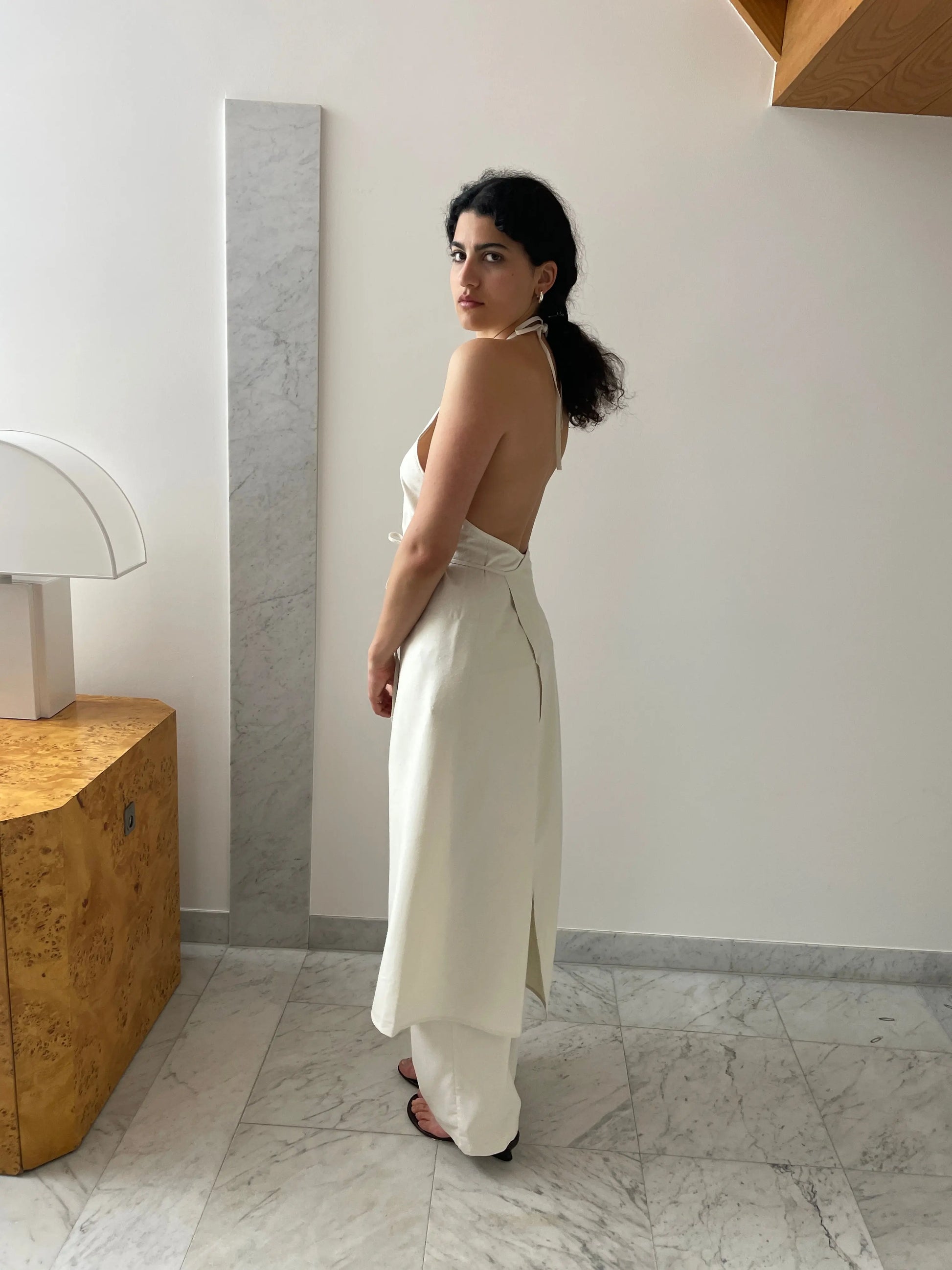 Apron Dress, Off White BASERANGE