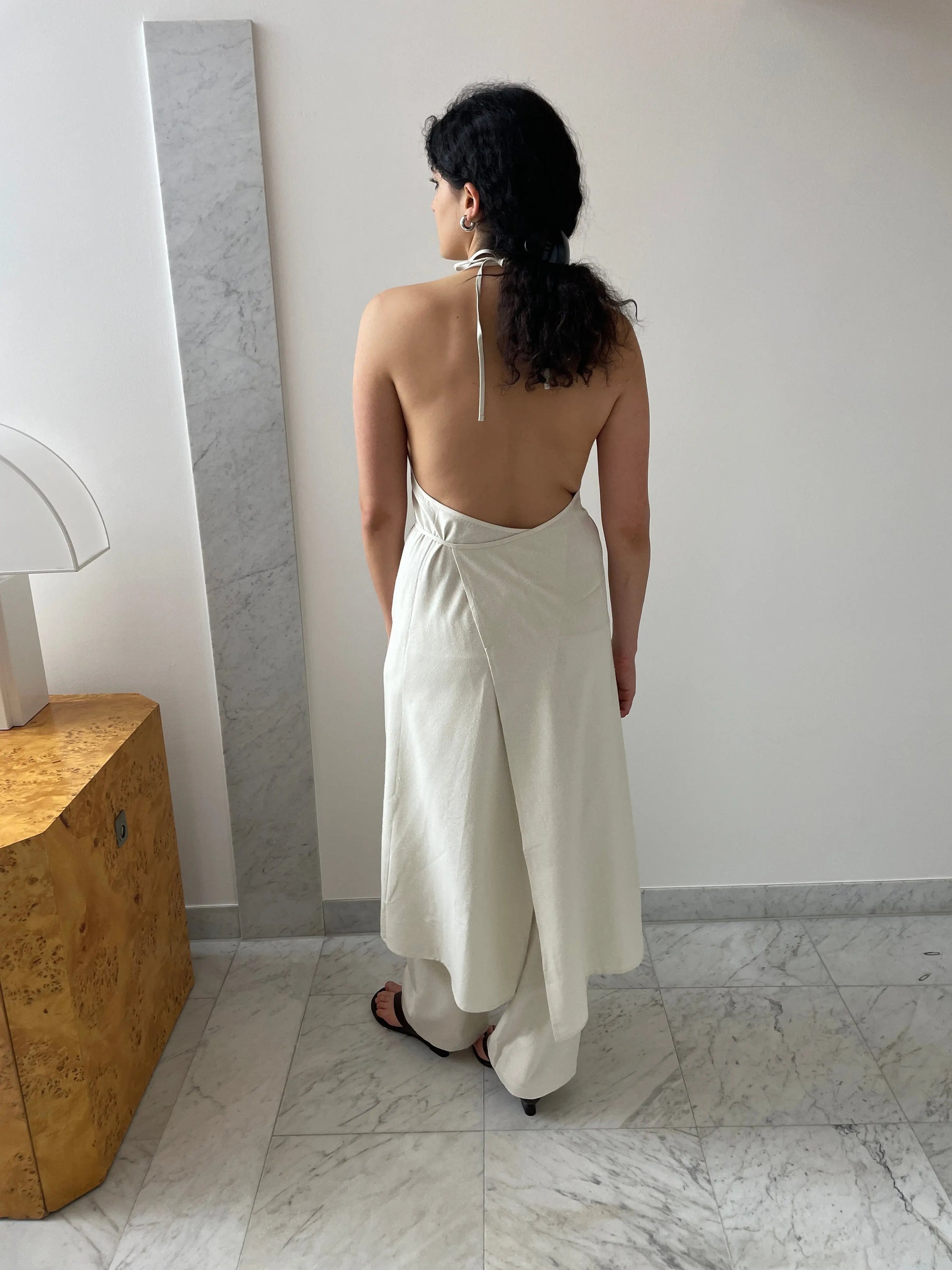 Apron Dress, Off White BASERANGE