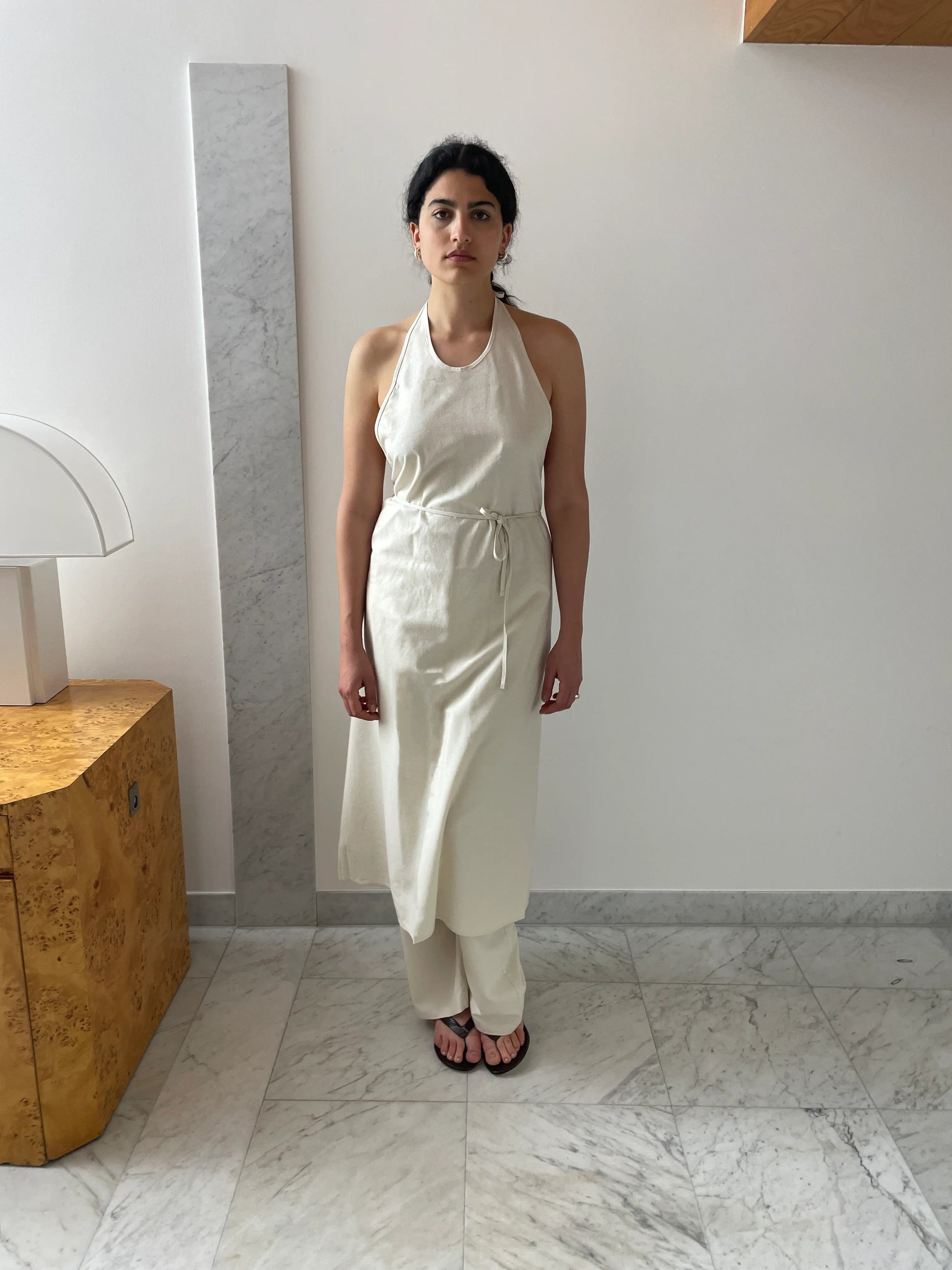 Apron Dress, Off White BASERANGE