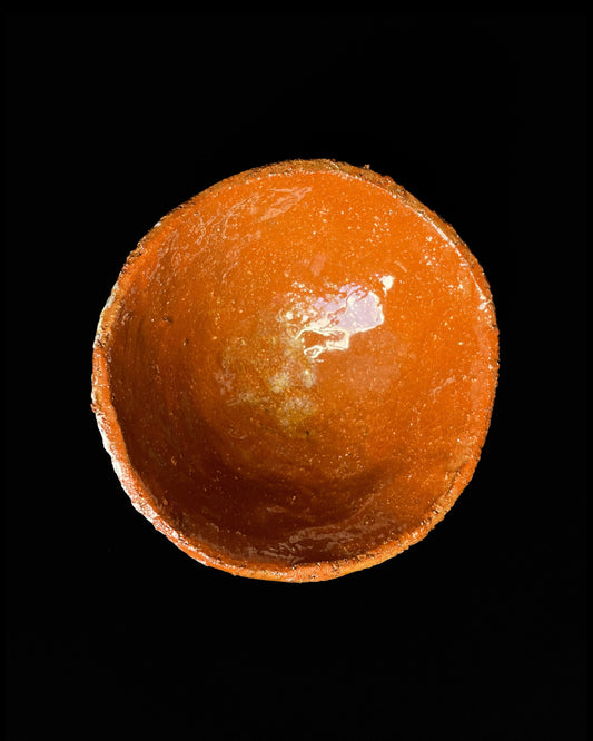 Tea Cup, terra cotta yellow / blue May Liok