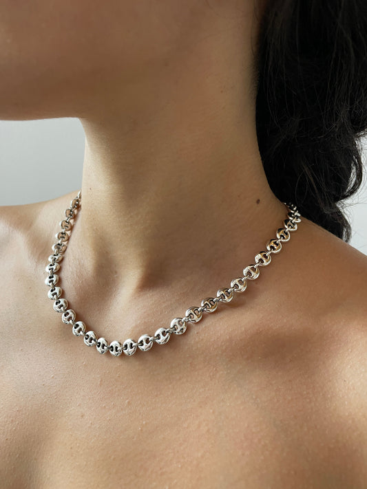 Small Circle Link Necklace, Silver SOPHIE BUHAI