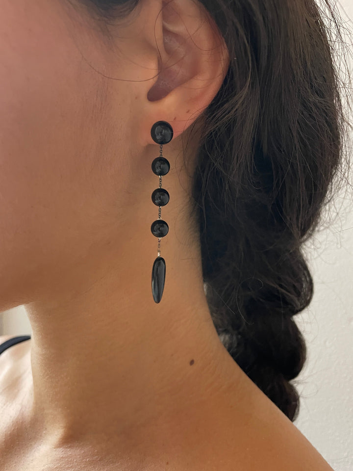 Small Phoenician Earrings, Onyx SOPHIE BUHAI