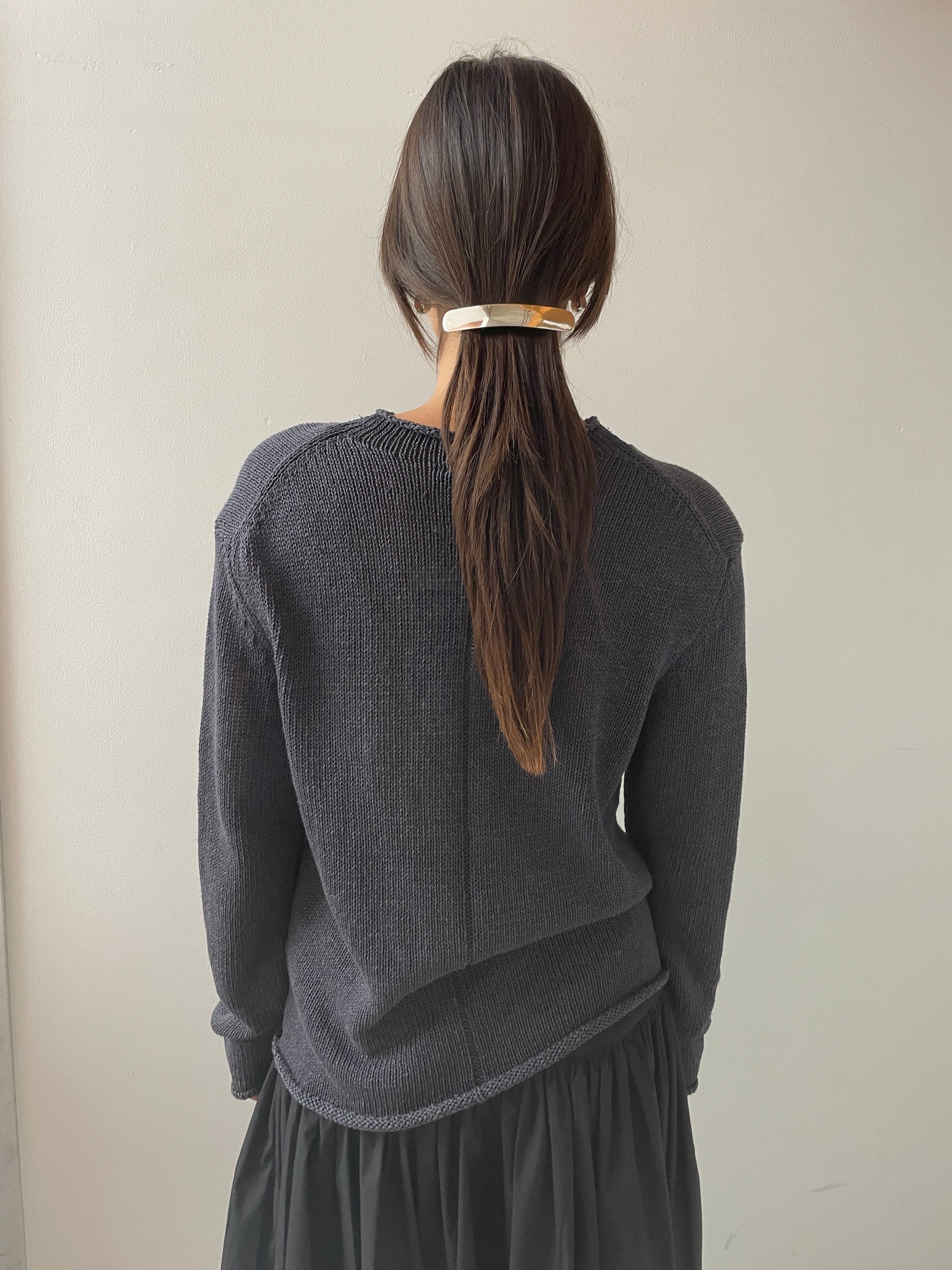 Paper Yarn Pullover, Charcoal Amomento