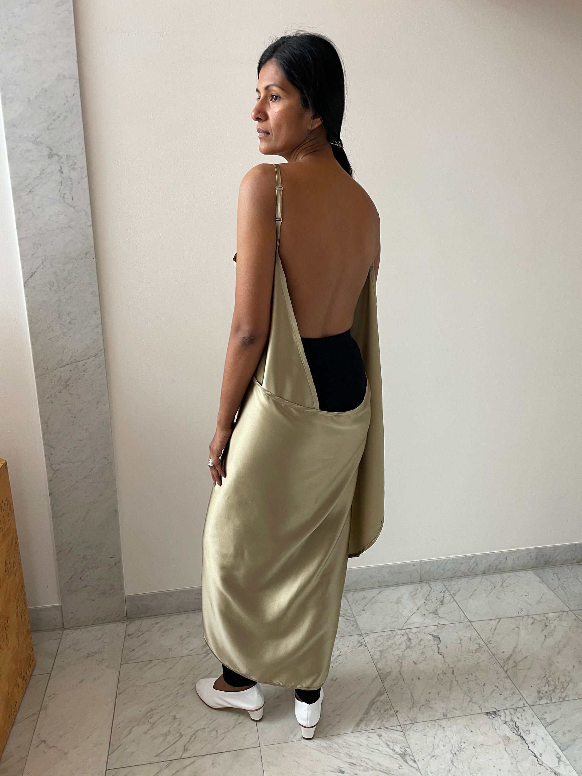 Satinext Dress, Khaki BLESS