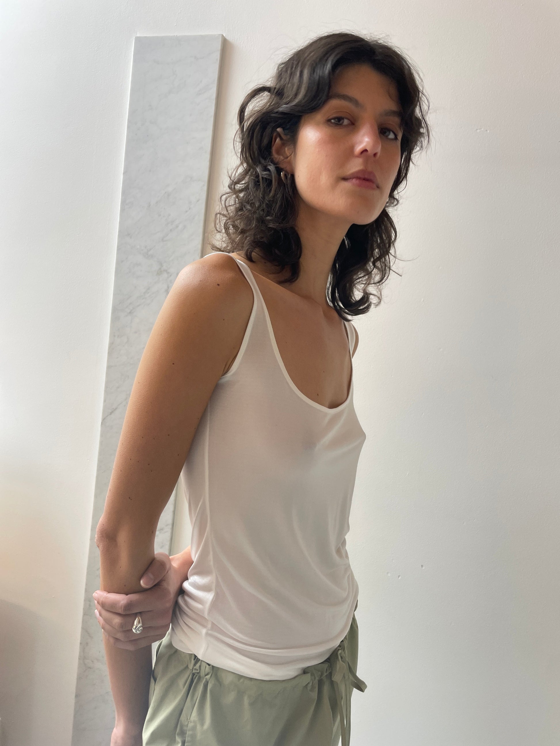 Tank Top, Brilliant White BAMBOU ROGER KWONG