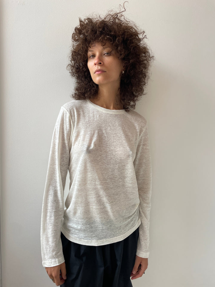 Sevinc Long Sleeve Tee, Ecru BASERANGE