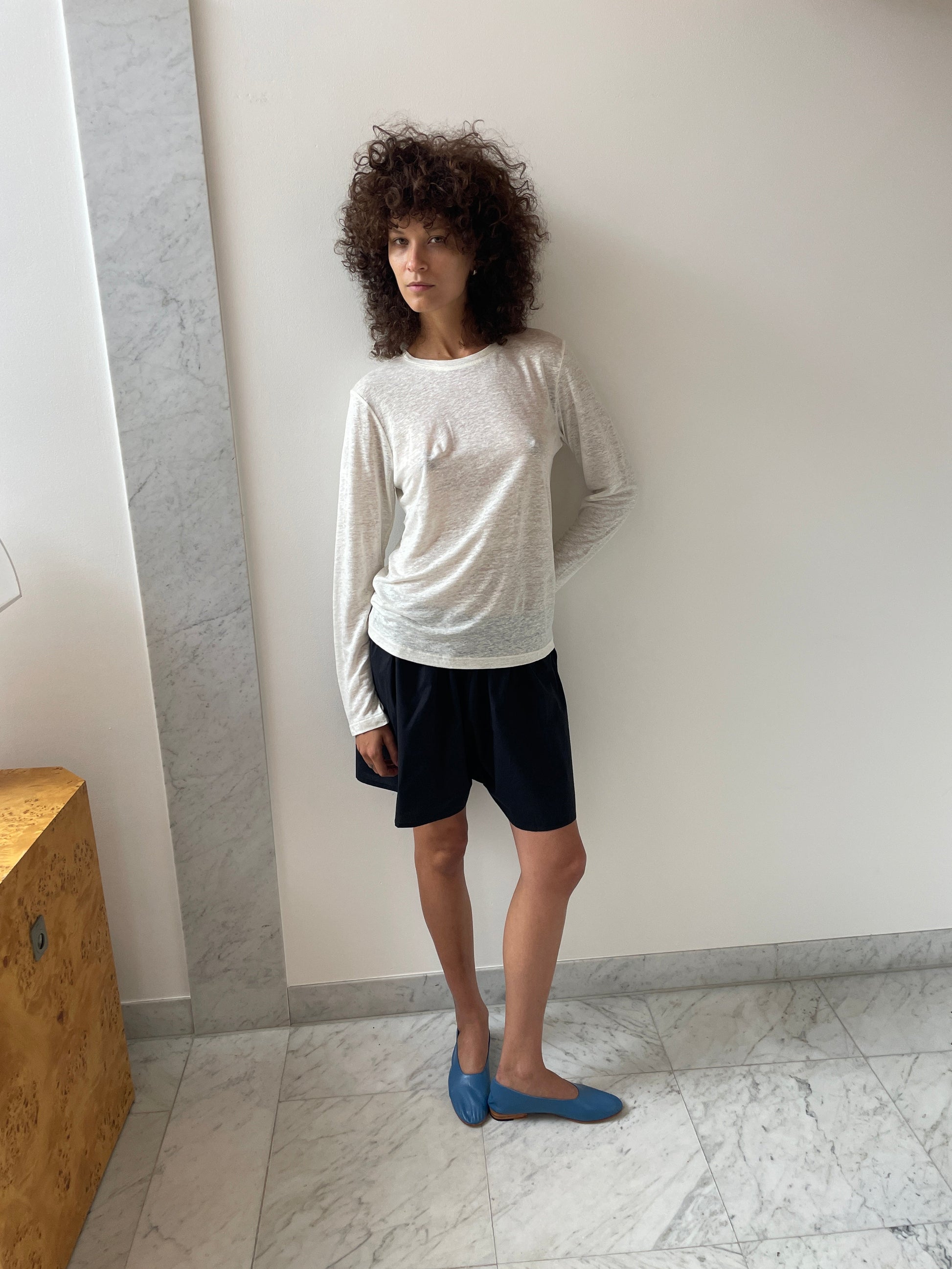 Sevinc Long Sleeve Tee, Ecru BASERANGE