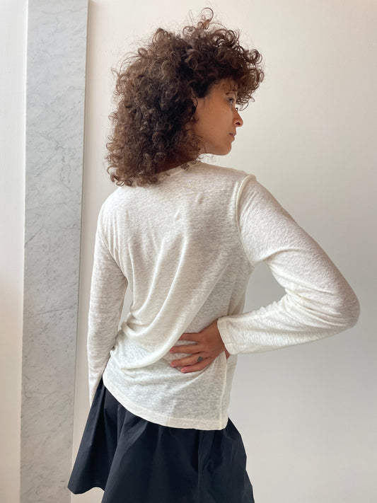 Sevinc Long Sleeve Tee, Ecru BASERANGE