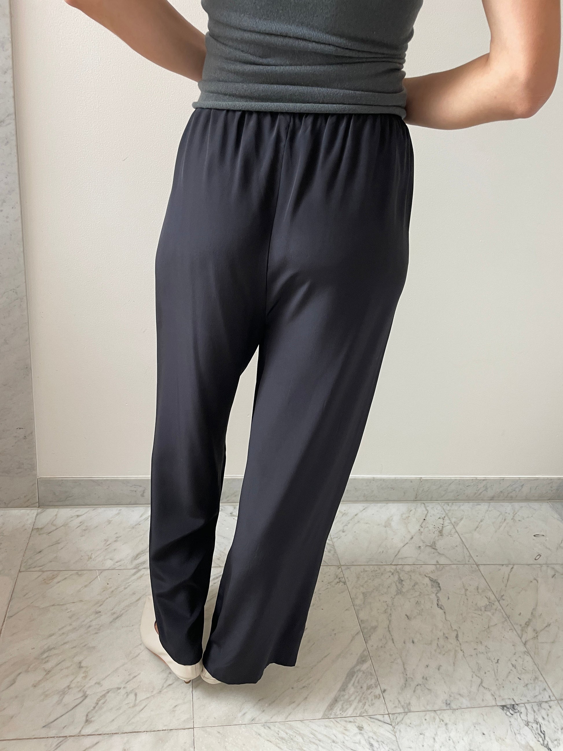 Stoa Pants, Silk Crepe Black BASERANGE