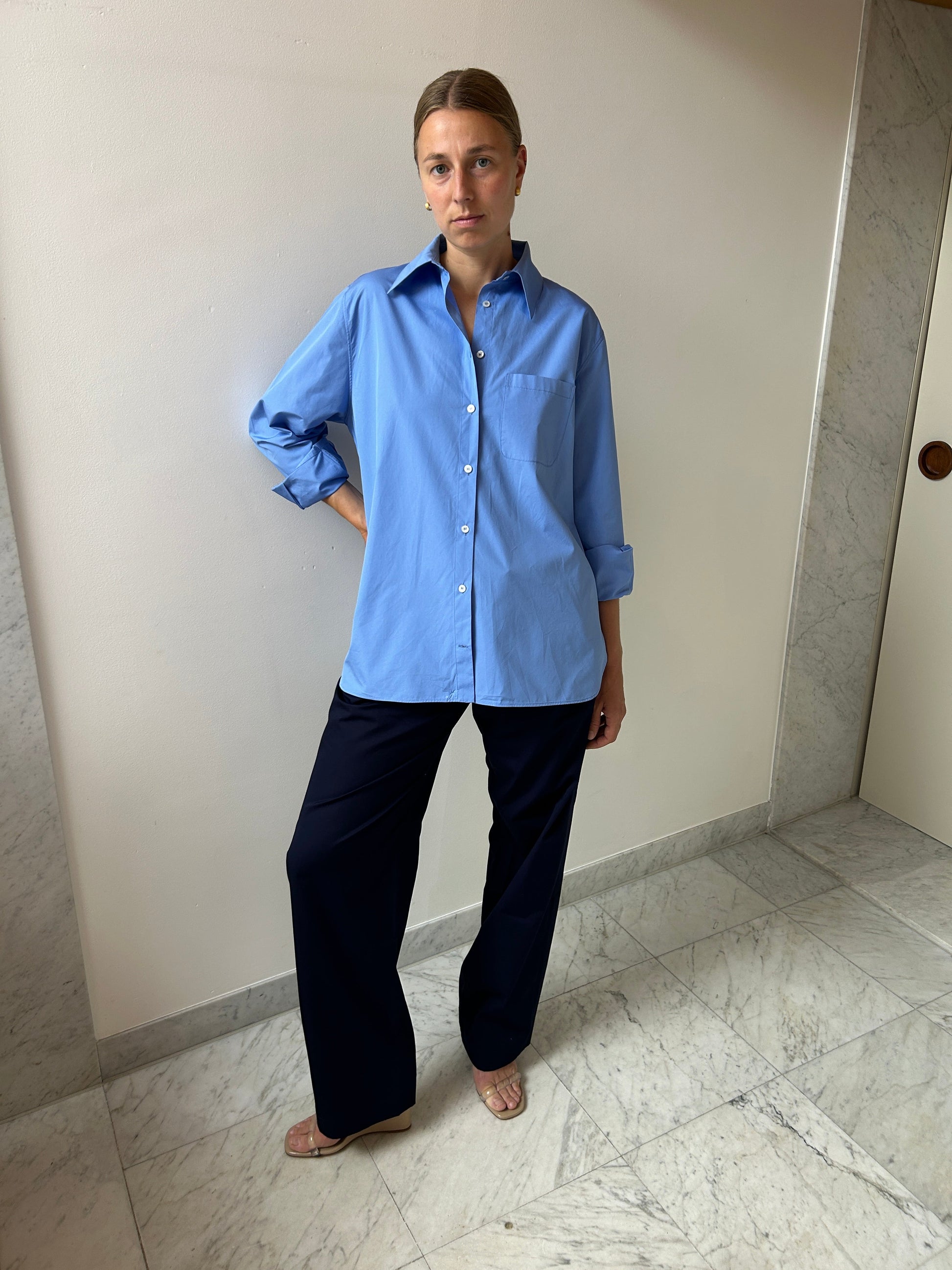 House Shirt, Blue CARMEN HOUSE SHIRT