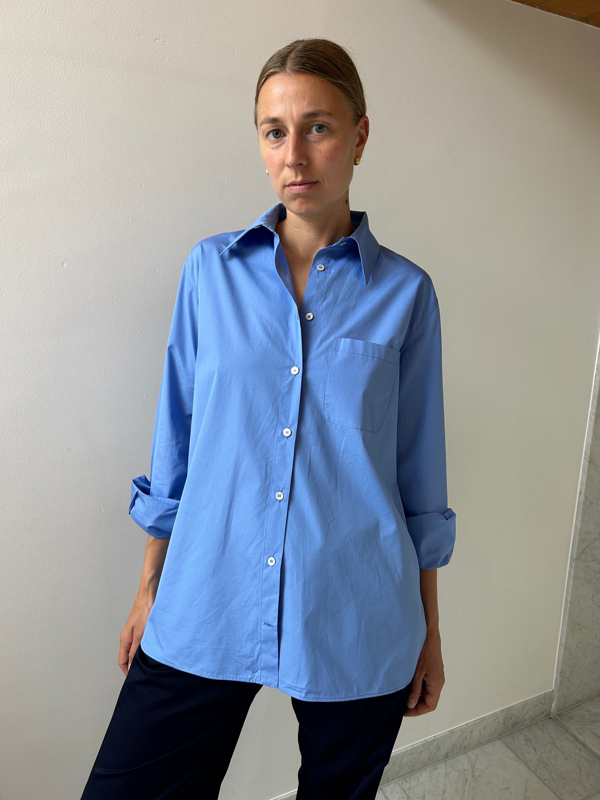 House Shirt, Blue CARMEN HOUSE SHIRT