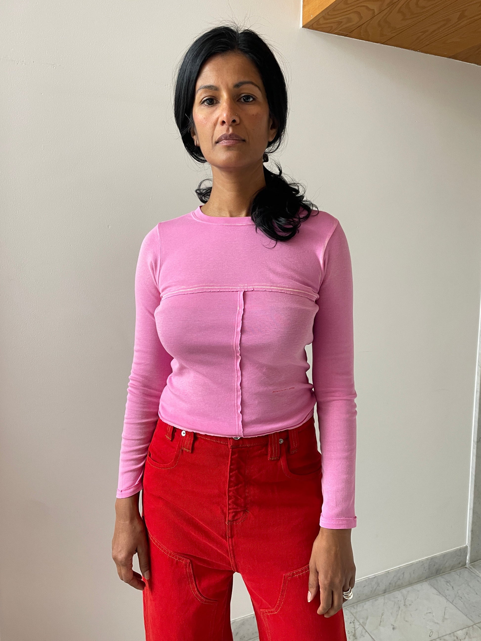 Lapped Baby Crewneck, Bubblegum ECKHAUS LATTA