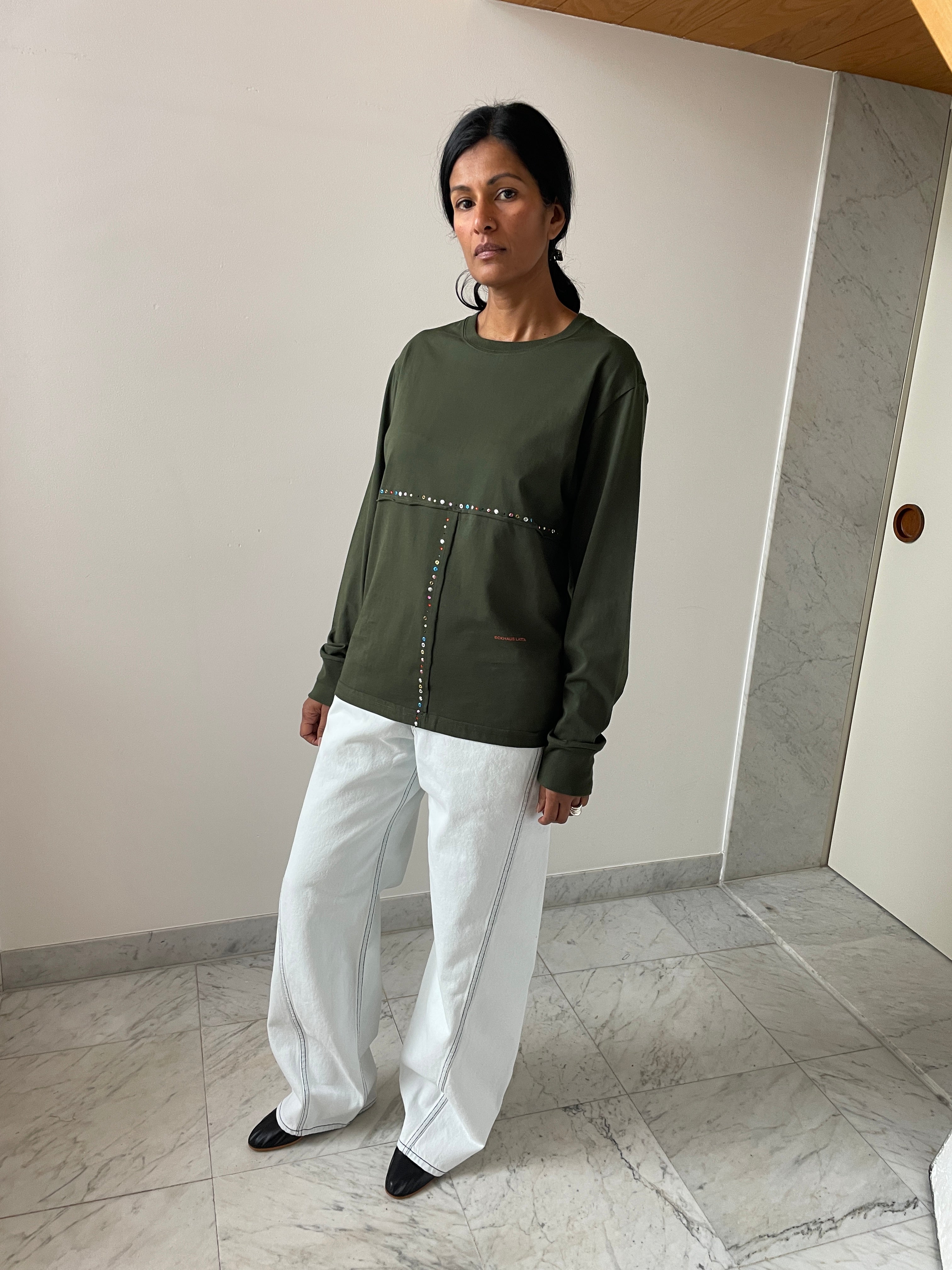 omas hande トップス THROW by SLY | 【THROW】SLANT BUTTON L／S トップス (Tシャツ