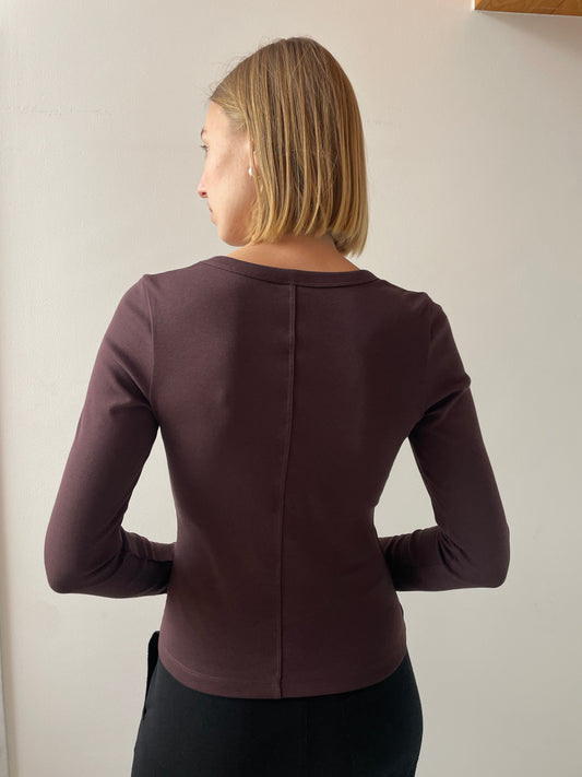 Dewi Longsleeve, Choco Plum FLORE FLORE