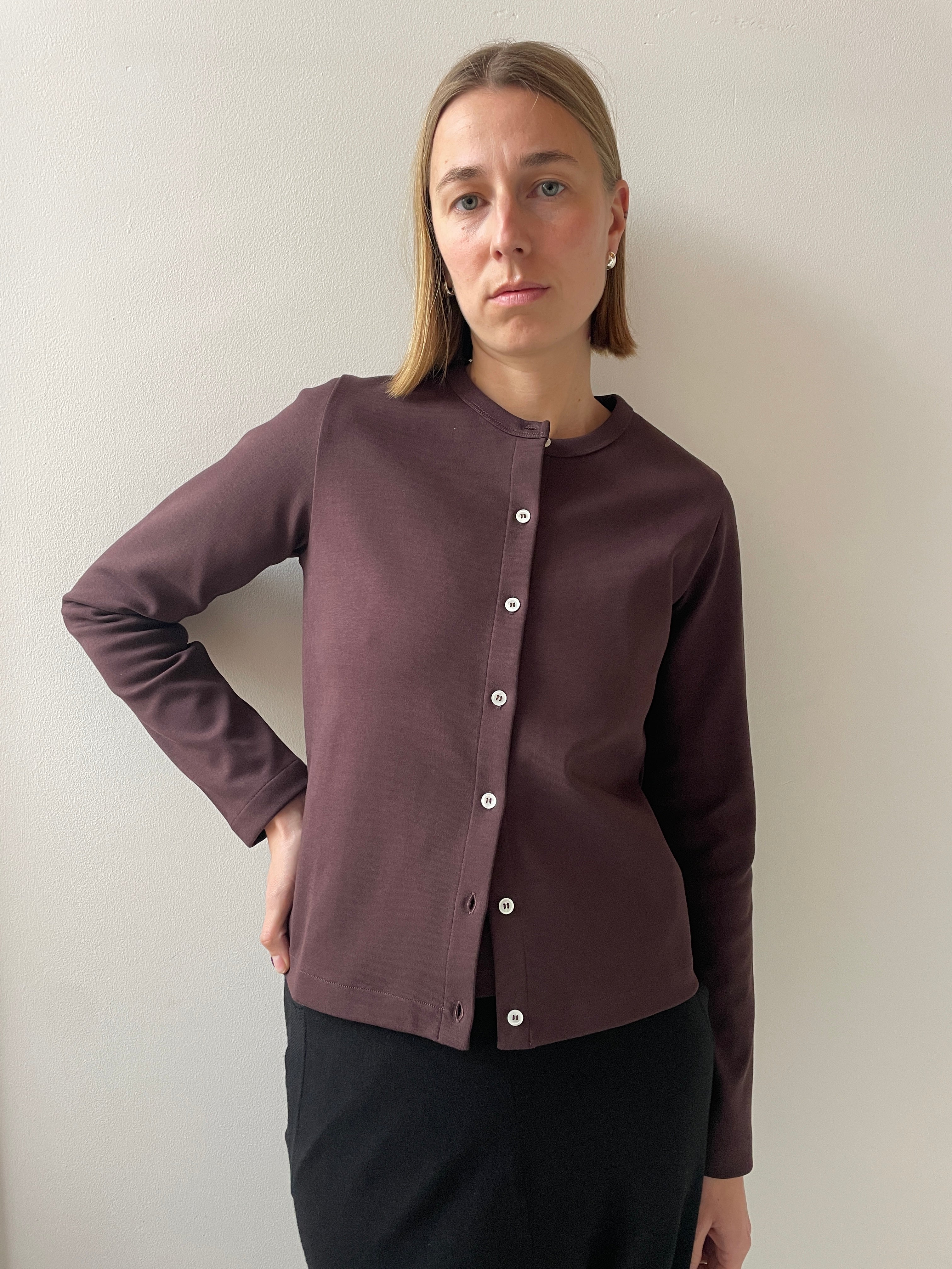 Poppy Cardigan, Choco Plum - Carmen Amsterdam
