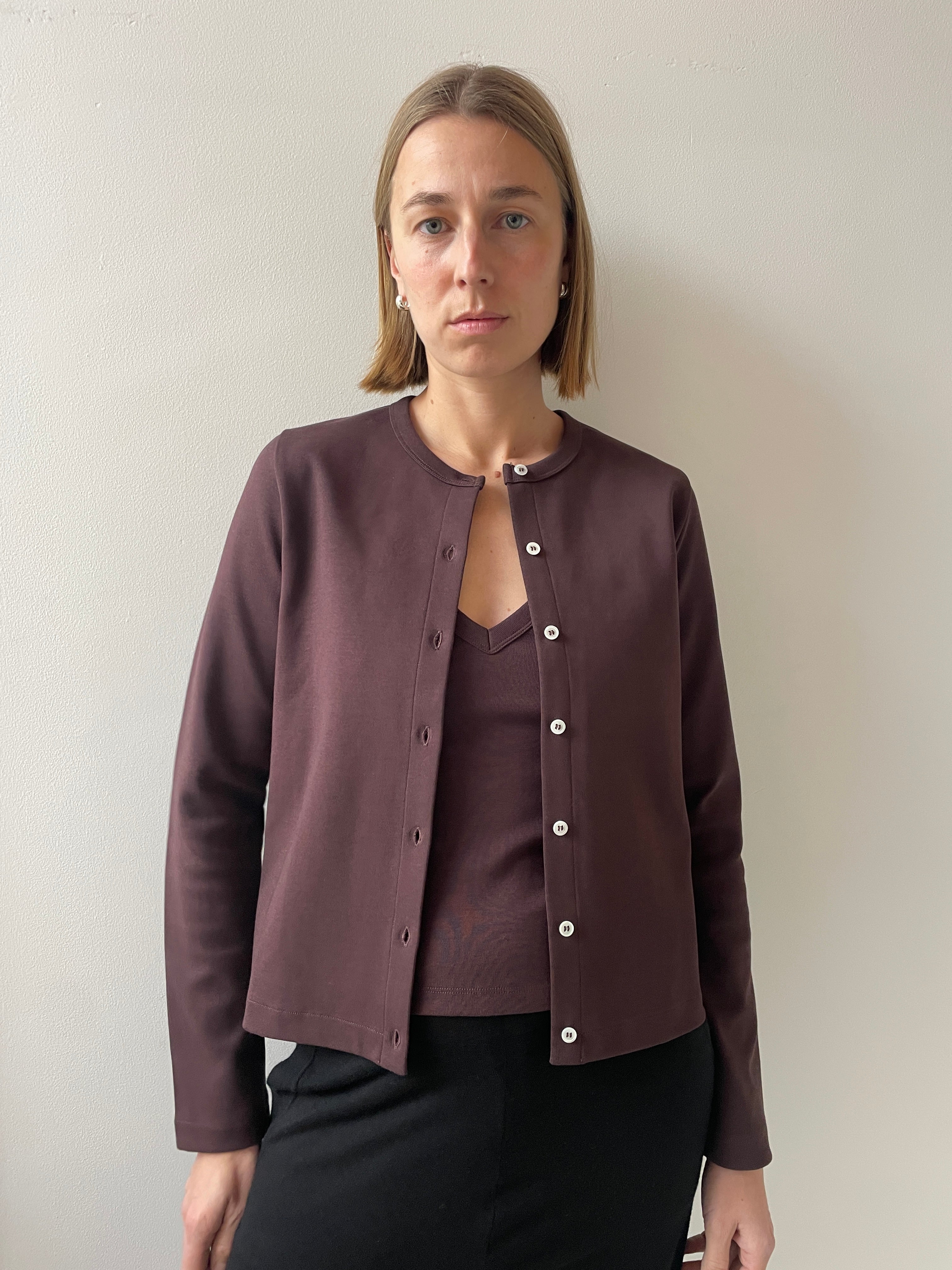 Poppy Cardigan, Choco Plum - Carmen Amsterdam