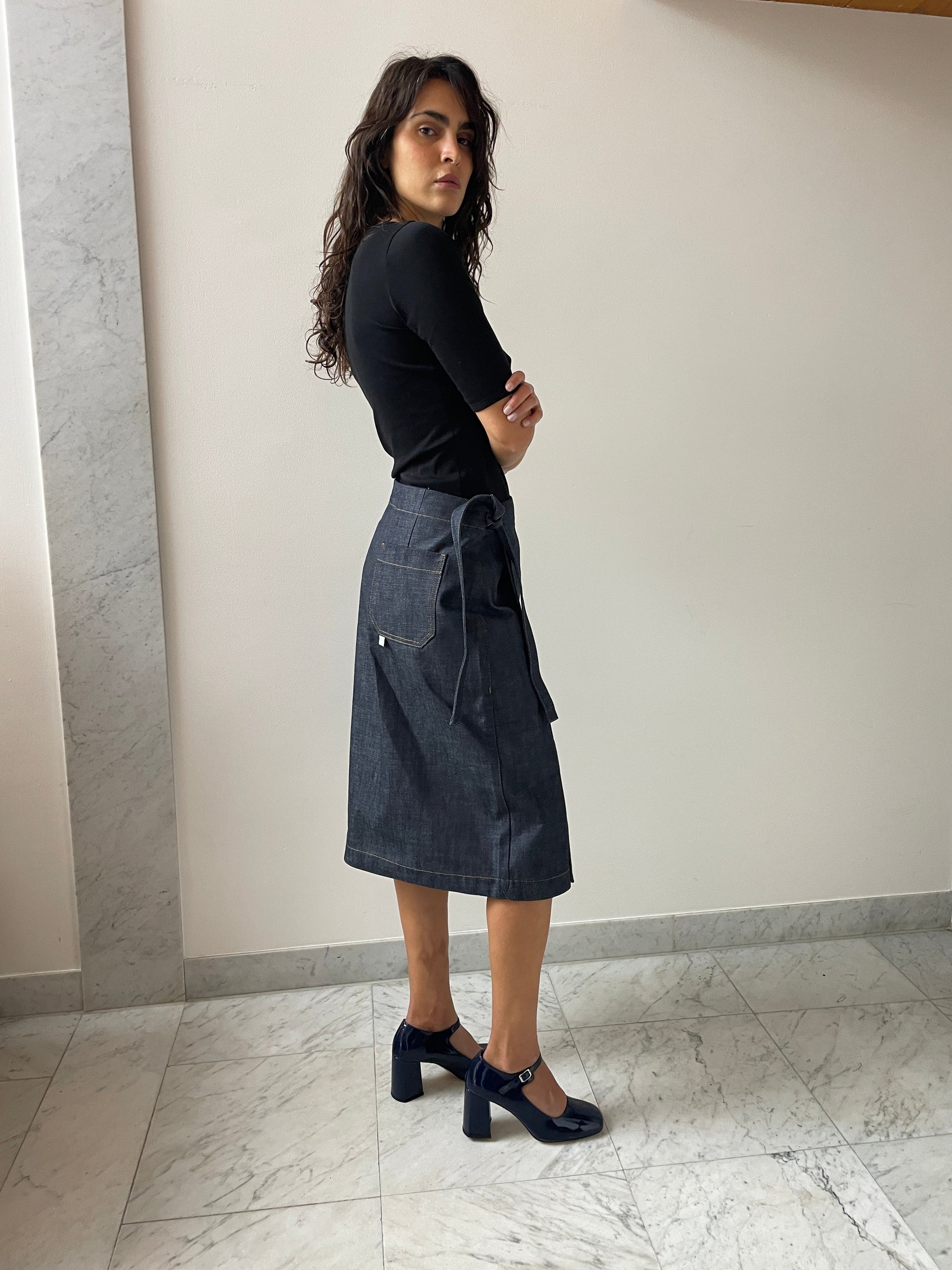 Bonne Skirt, Raw Selvedge Denim Bonne Suits