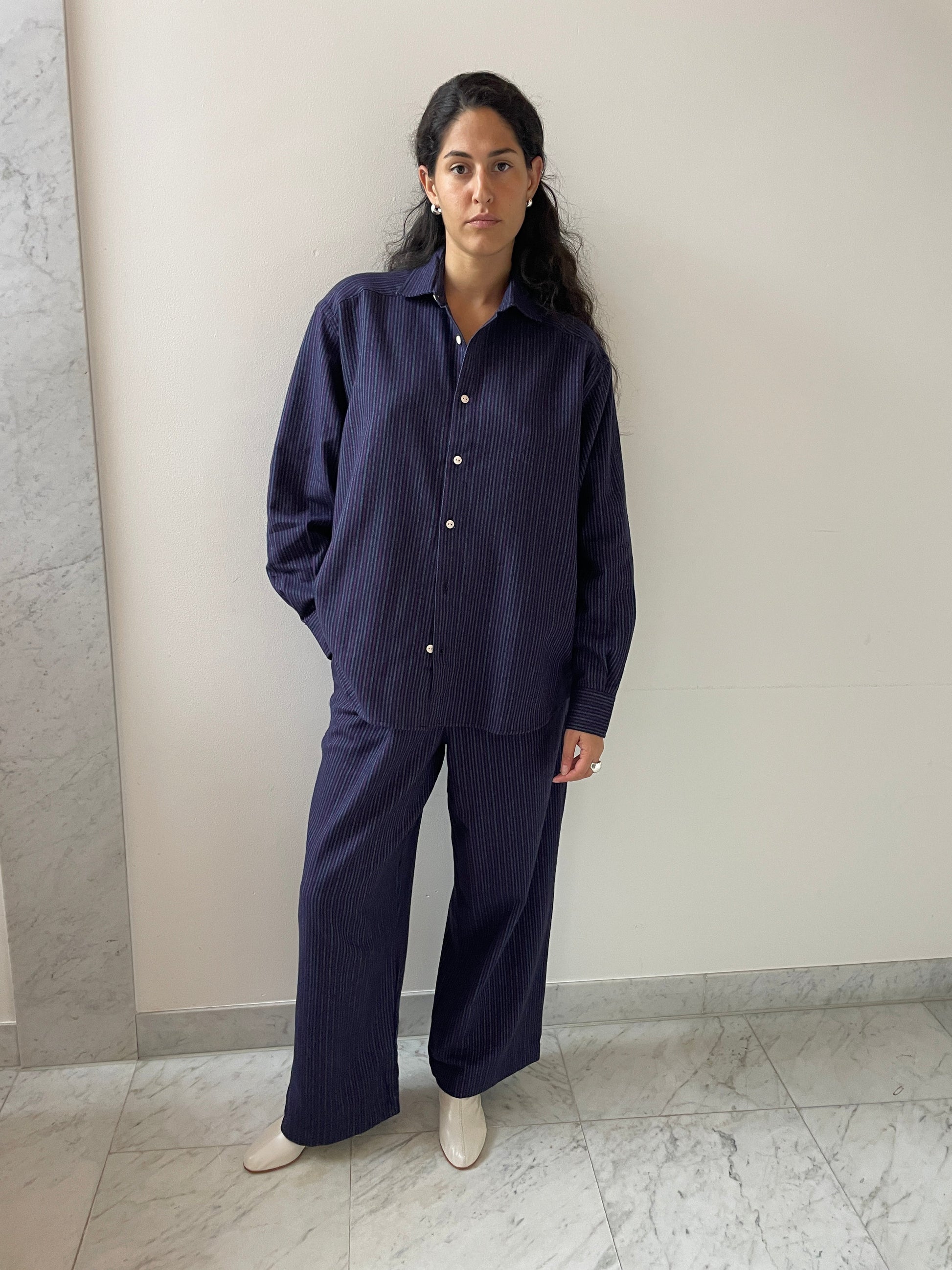 Claude Shirt, Purple Stripe BASERANGE