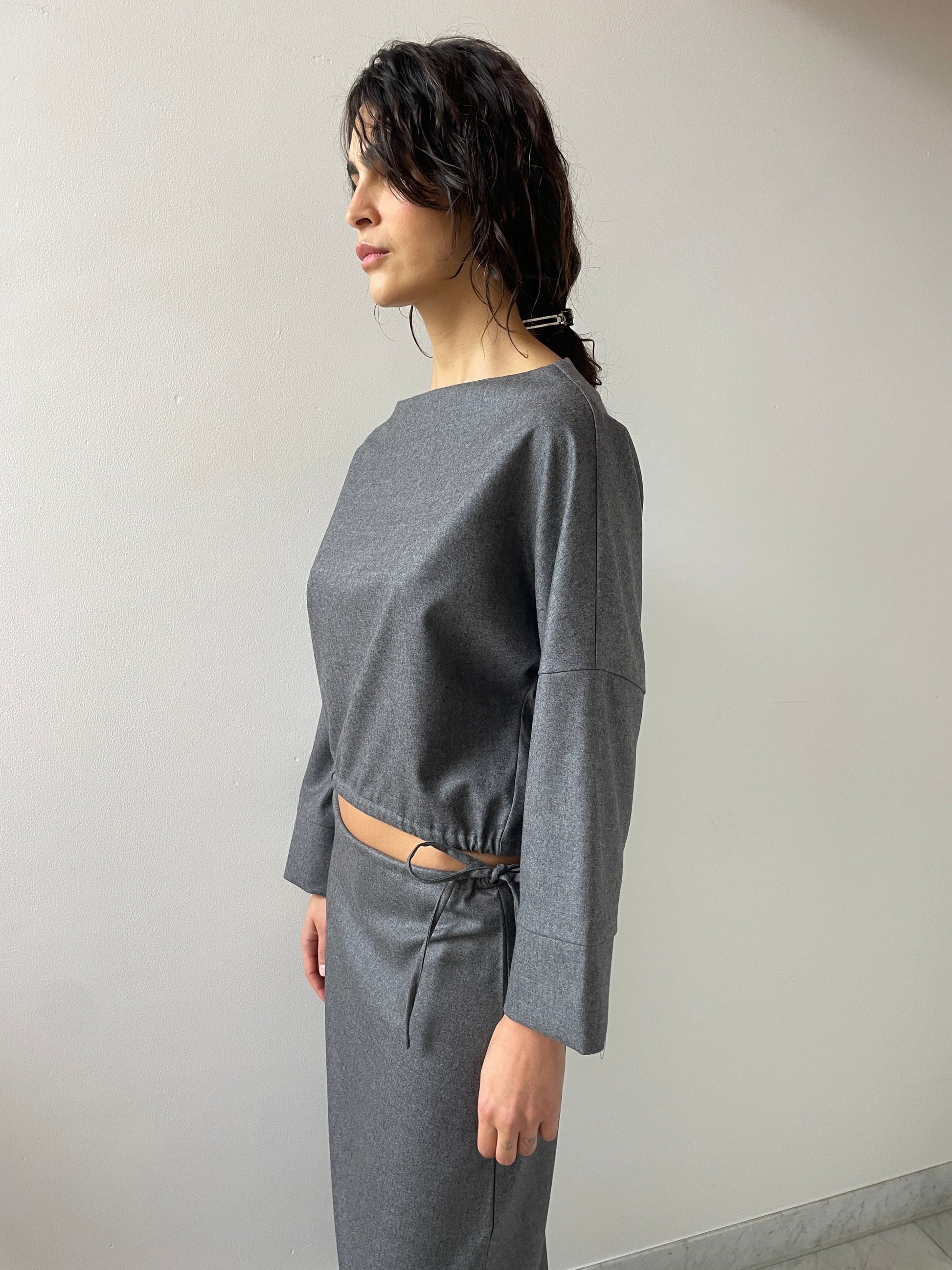 Wool Cuff Top, Grey Brooke Callahan