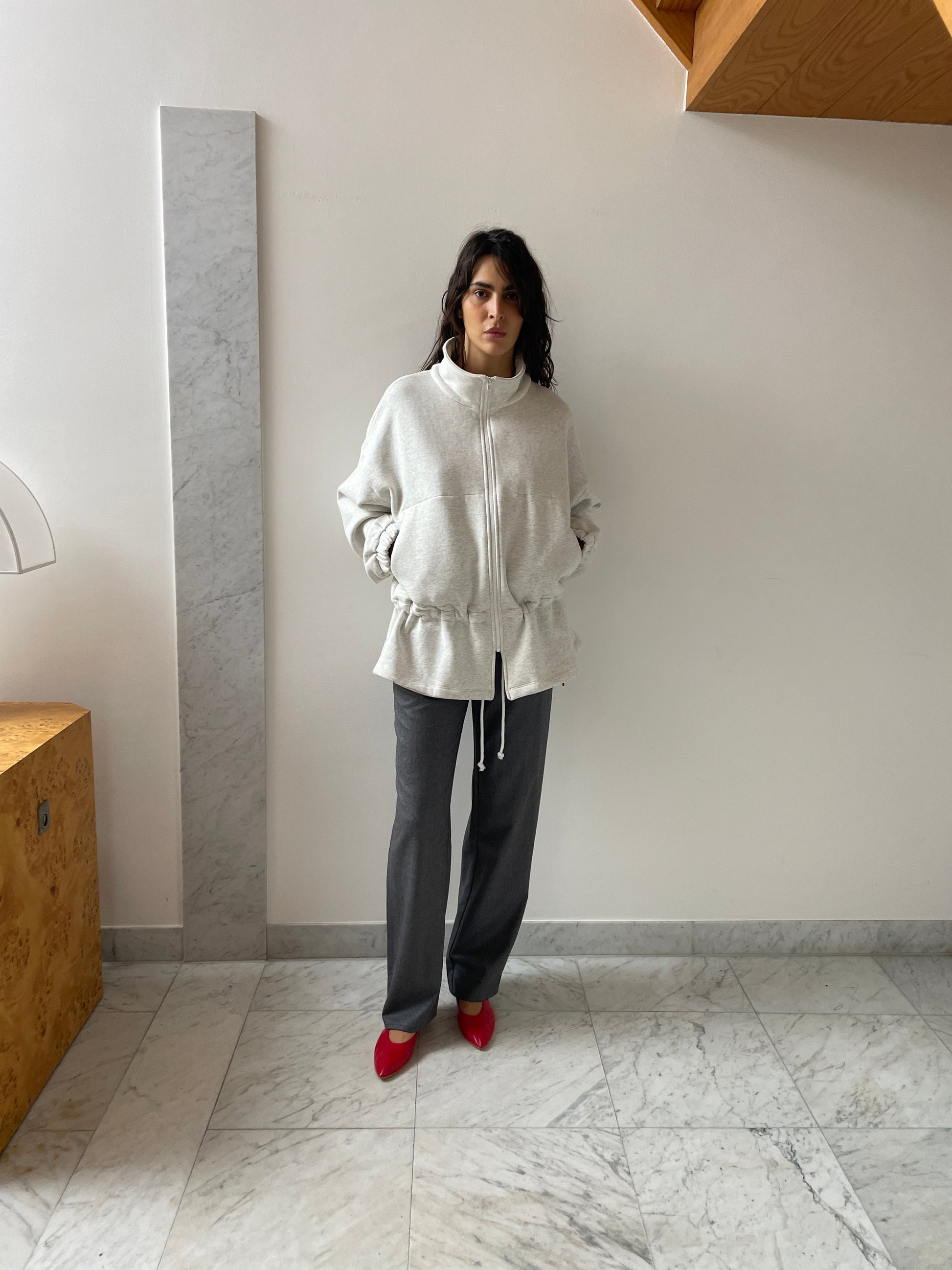 City Fleece Jacket, Ash Grey GIL RODRIGUEZ