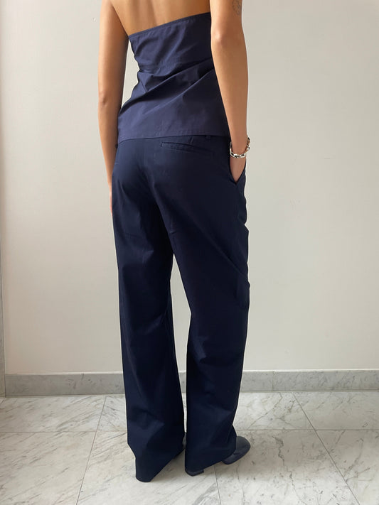 Abdou Trouser, Cotton Twill Navy MARYAM NASSIR ZADEH
