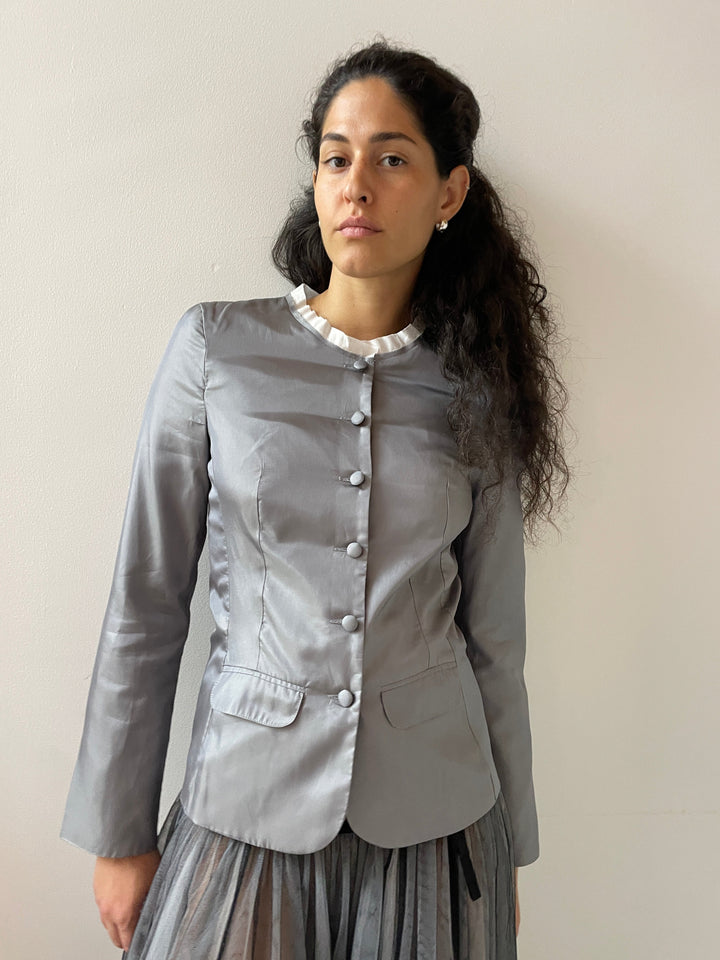 Louisa Satin Jacket, Grey Renaissance Renaissance