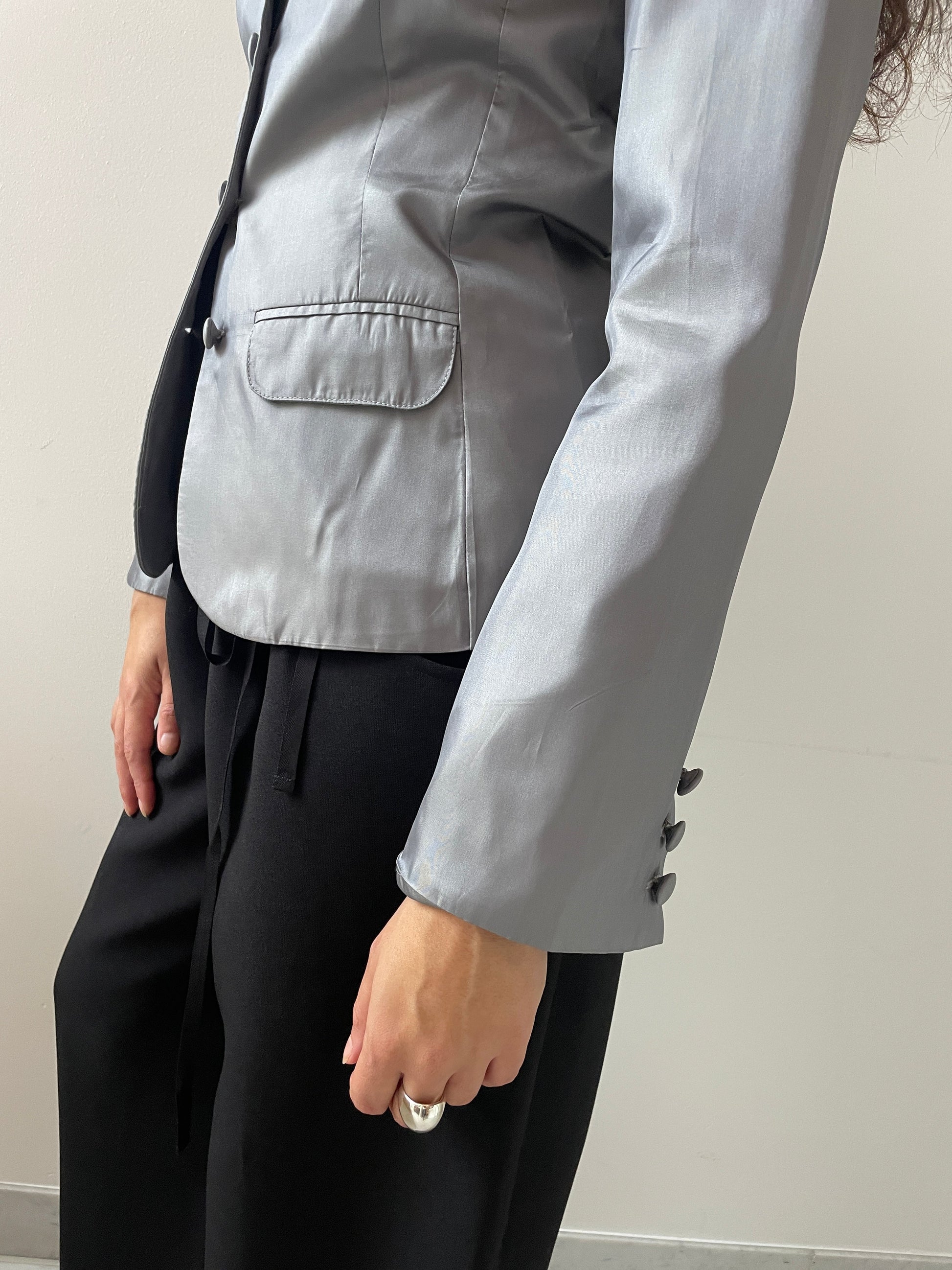 Louisa Satin Jacket, Grey Renaissance Renaissance