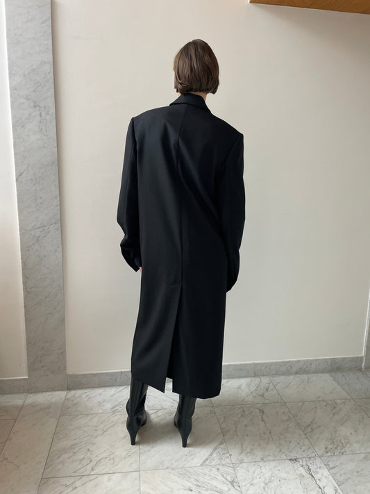 Rustic Wool Coat, Black RIER