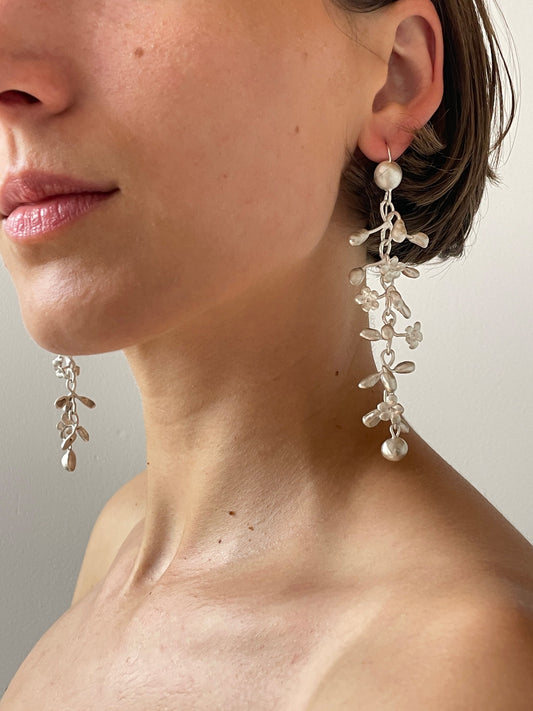 Medium Drop Earring, Silver RIER