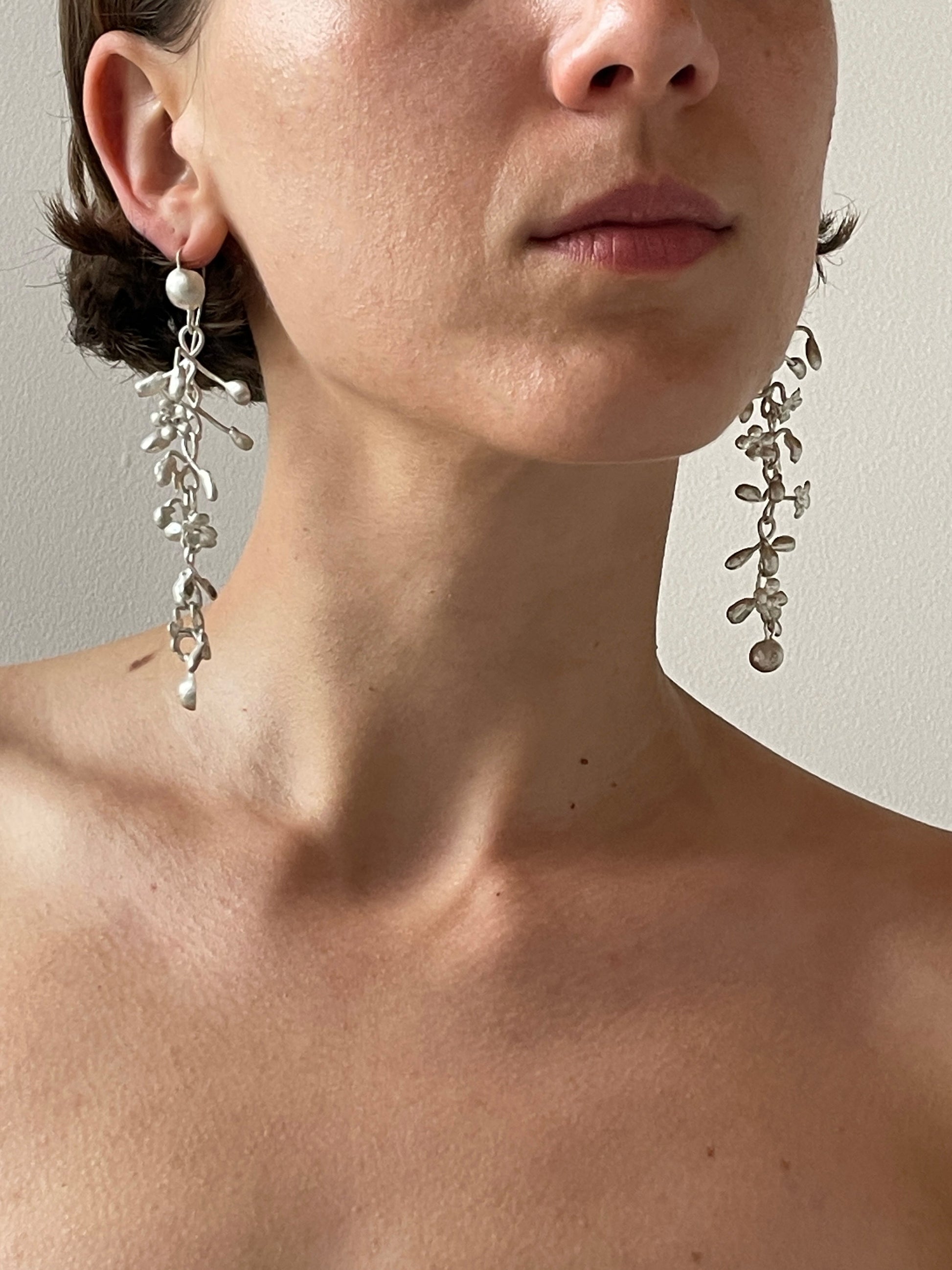 Medium Drop Earring, Silver RIER